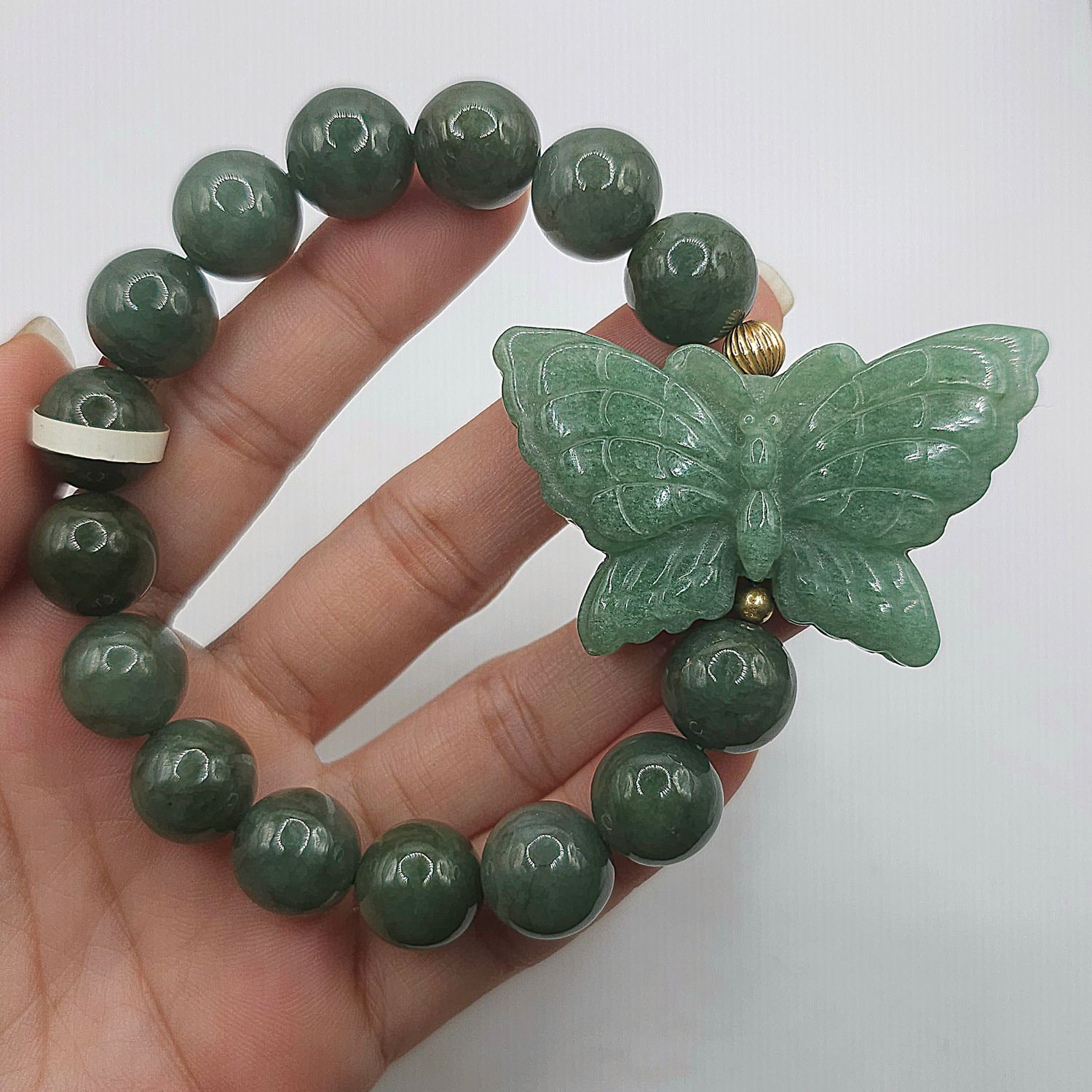 Natural Burma Jade with Butterfly