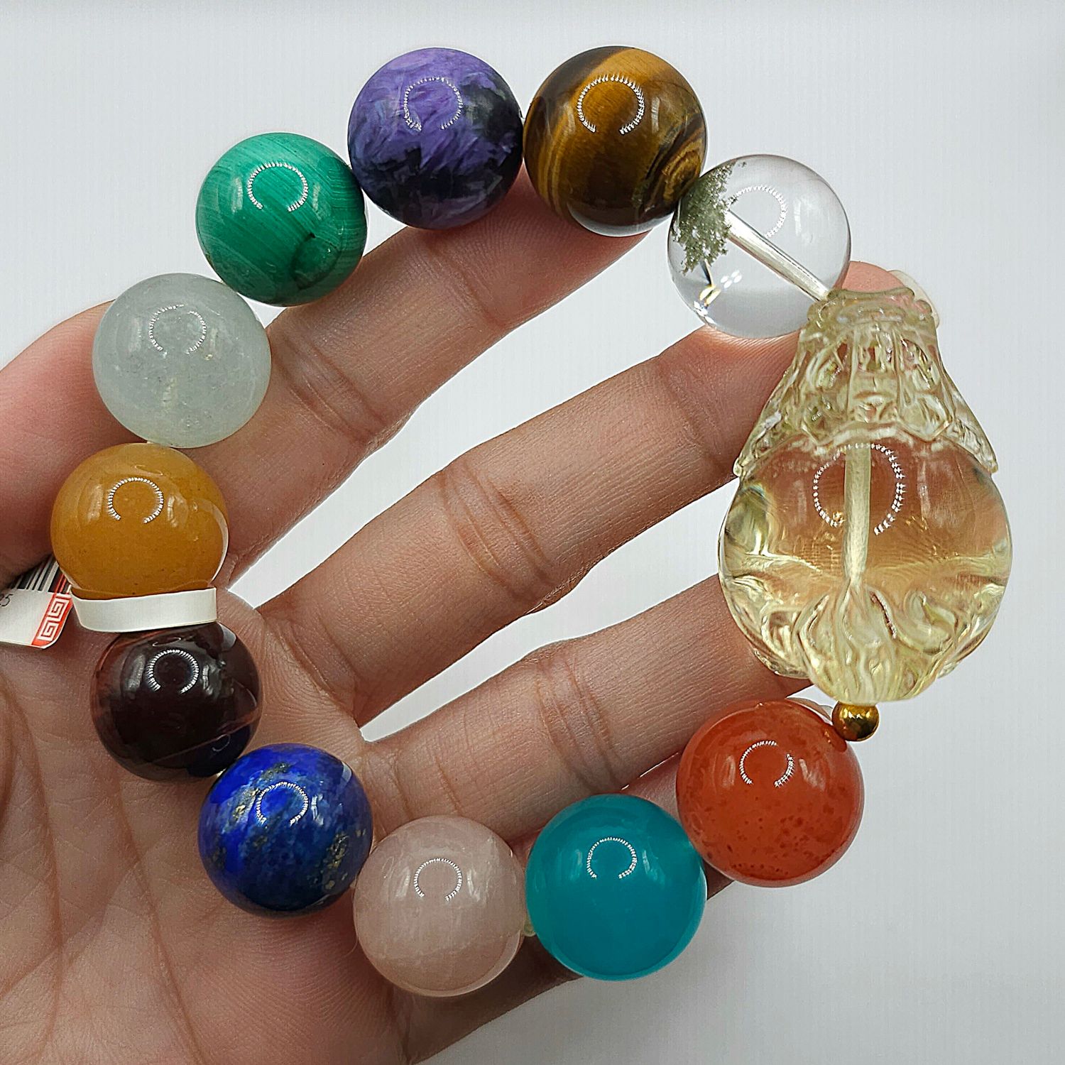 Natural Duo Bao with Dragon Pixiu - 18K