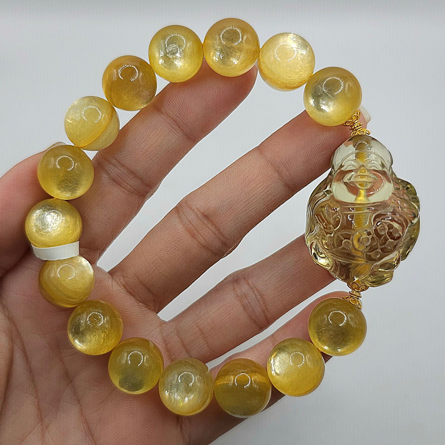 Natural Golden Mica x Citrine God Of Wealth 18K