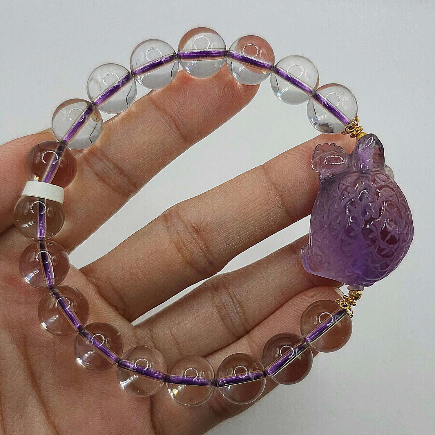 Natural Amethyst with Money Toad 18K