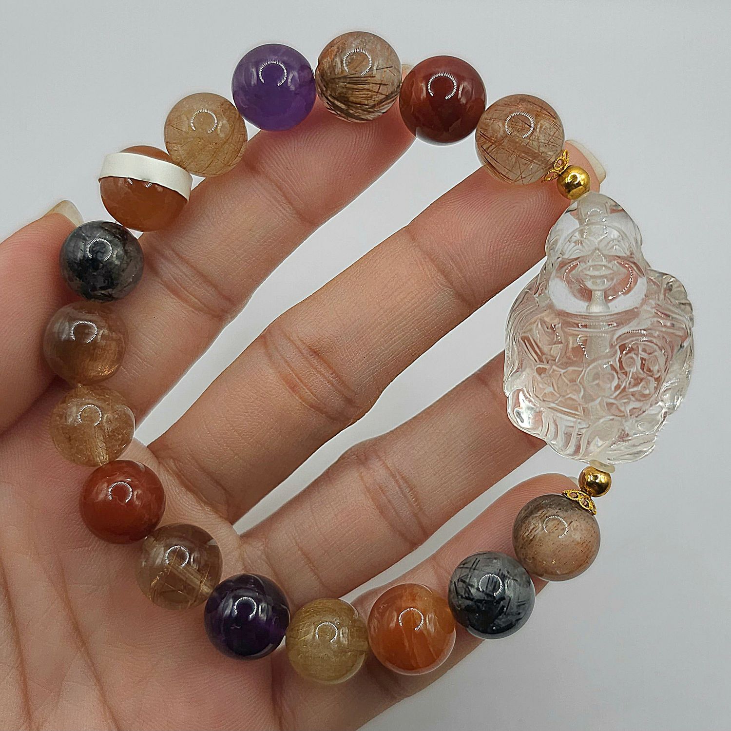 Natural Duo Bao with God of Wealth 18K