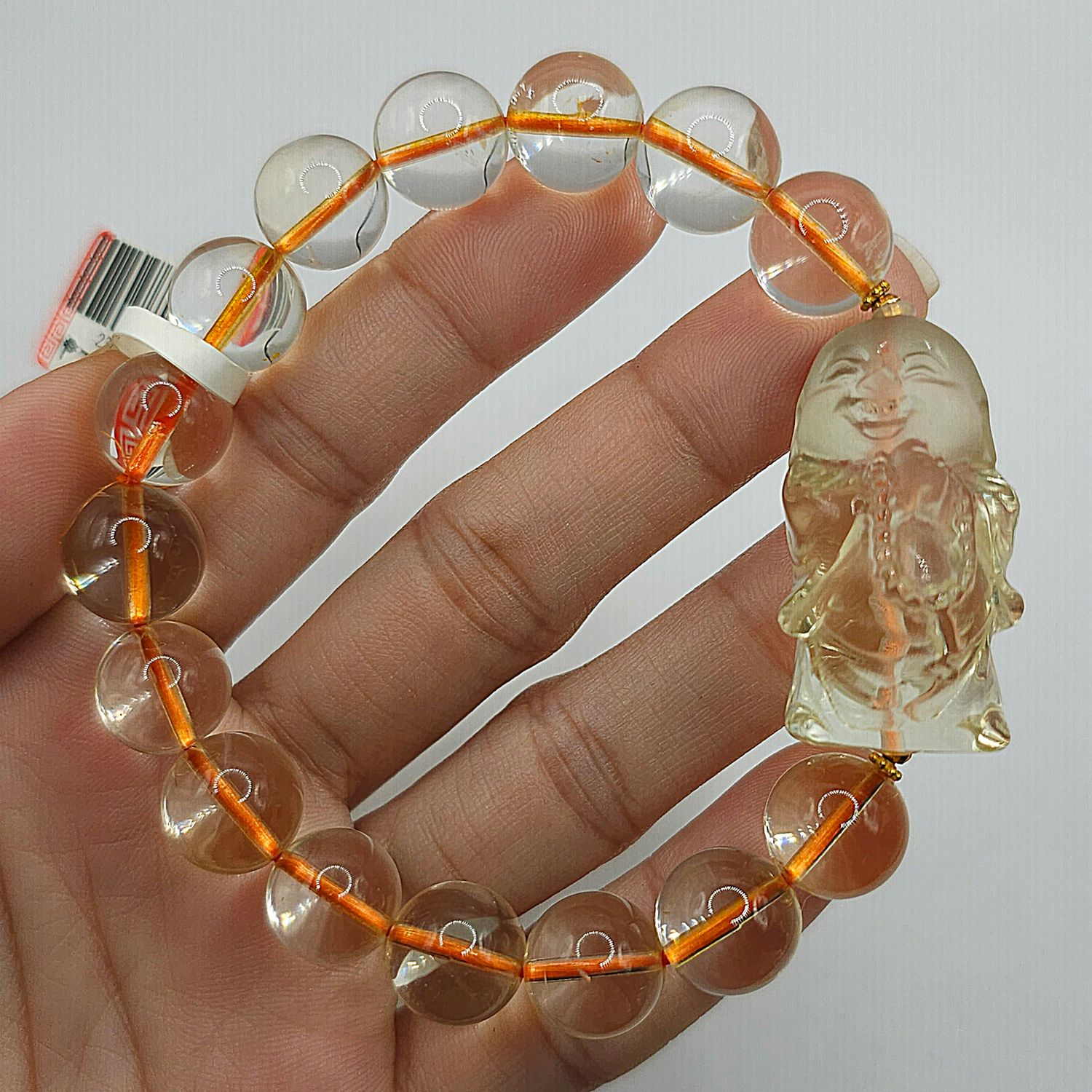 Natural Citrine with Buddha - 18K