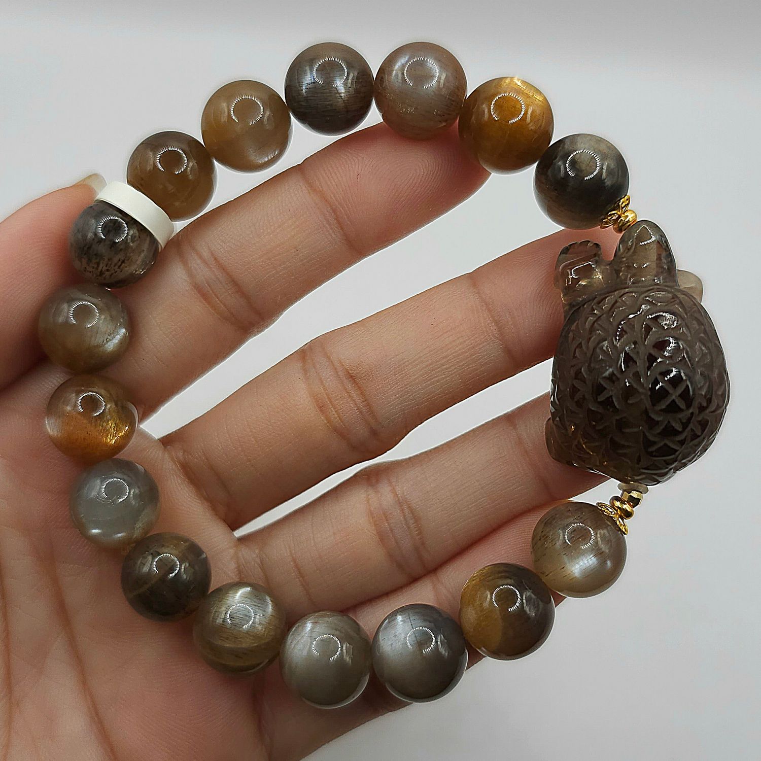 Natural Gugan x Smoky Quartz Money Toad 18K