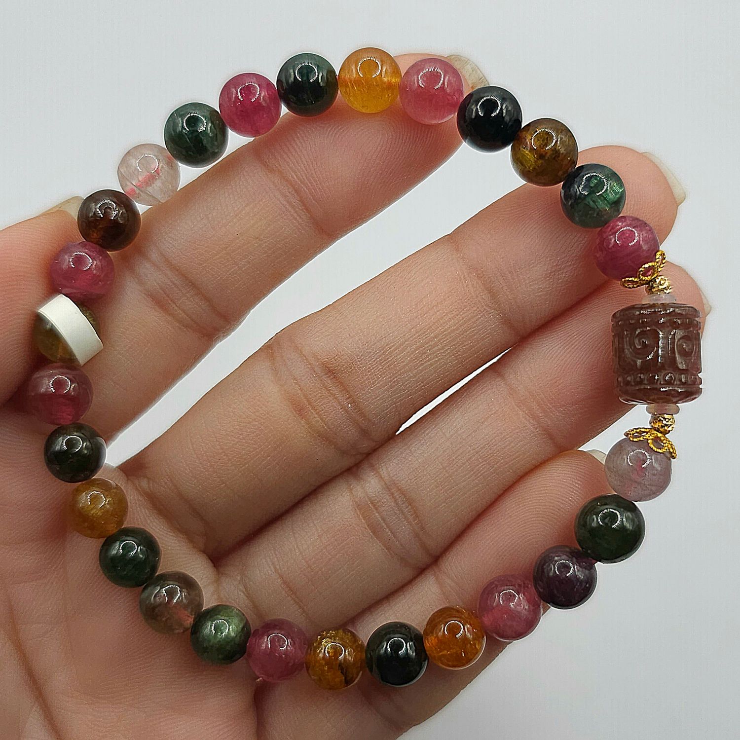 Natural Candy Tourmaline with Lucky Turn - 18K