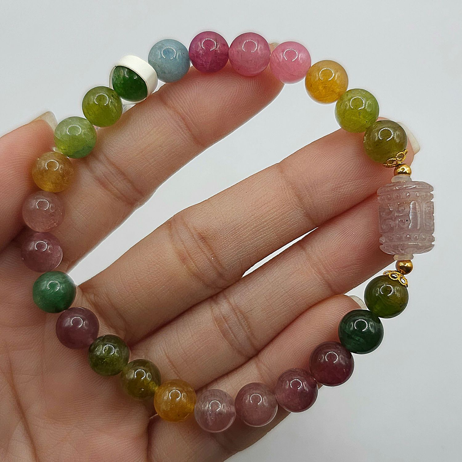 Natural Candy Tourmaline with Lucky Turn - 18K