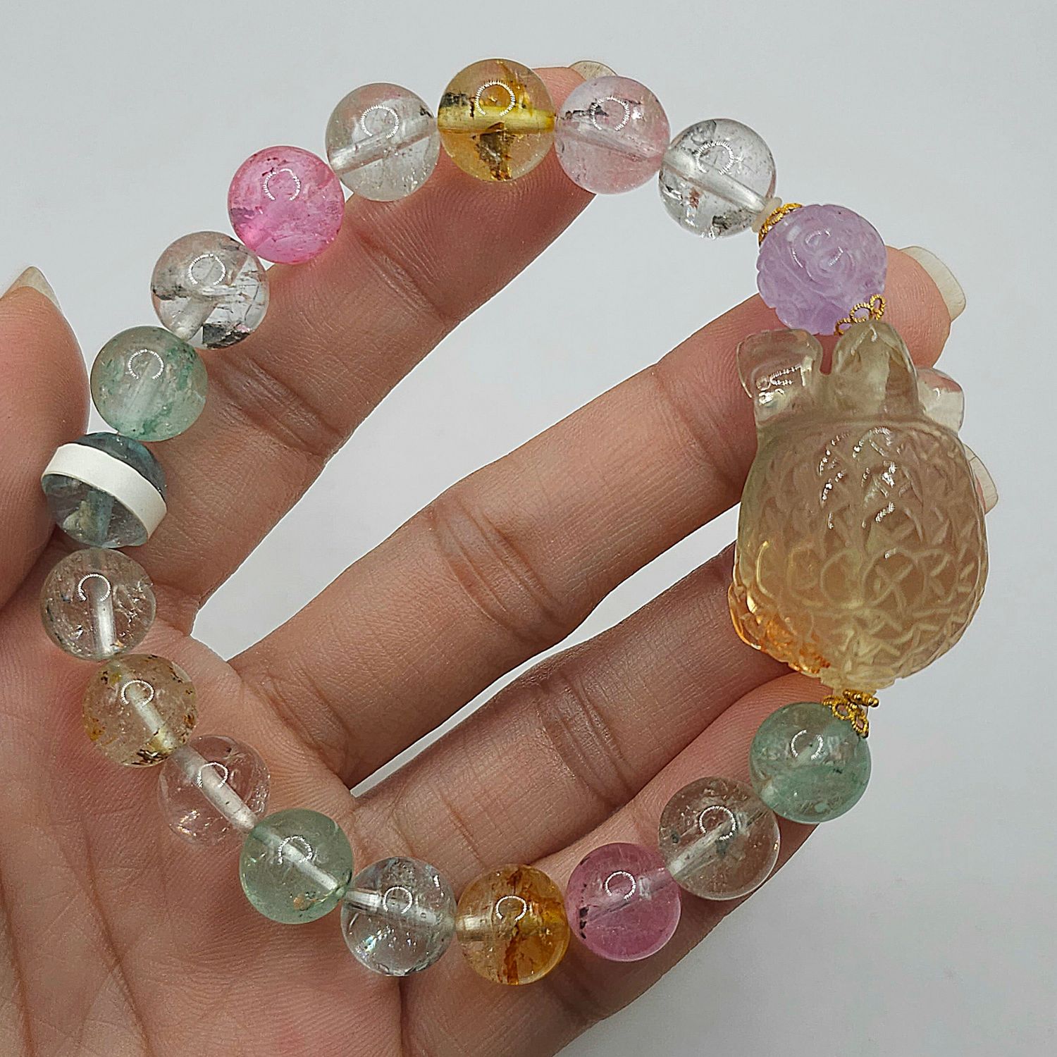 Natural Colorful Topaz x Citrine Money Toad 18K