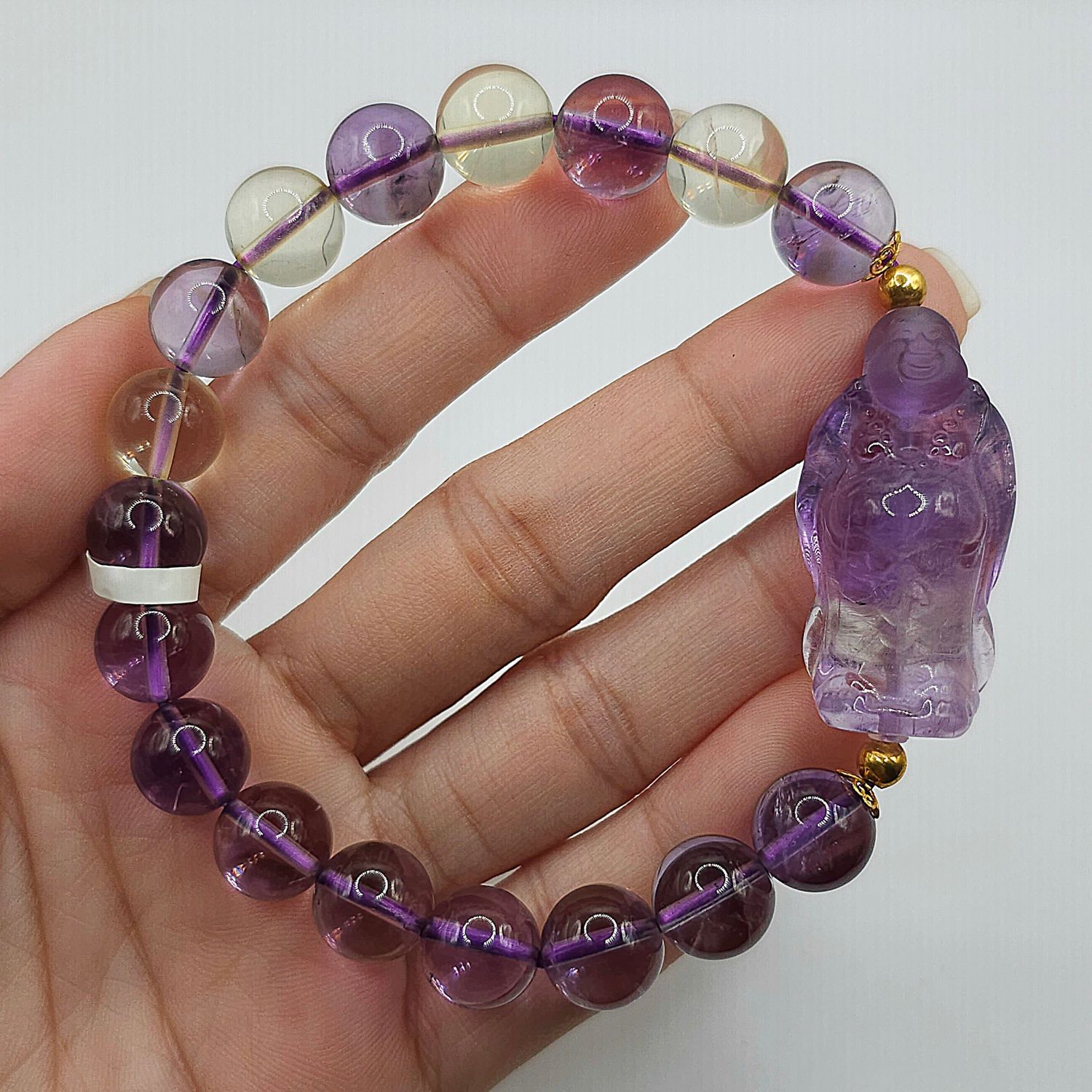 Natural Ametrine with Buddha 18K