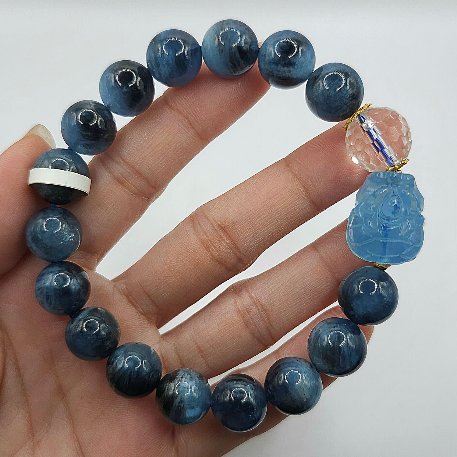 Natural Devil Aquamarine with Pixiu - 18K