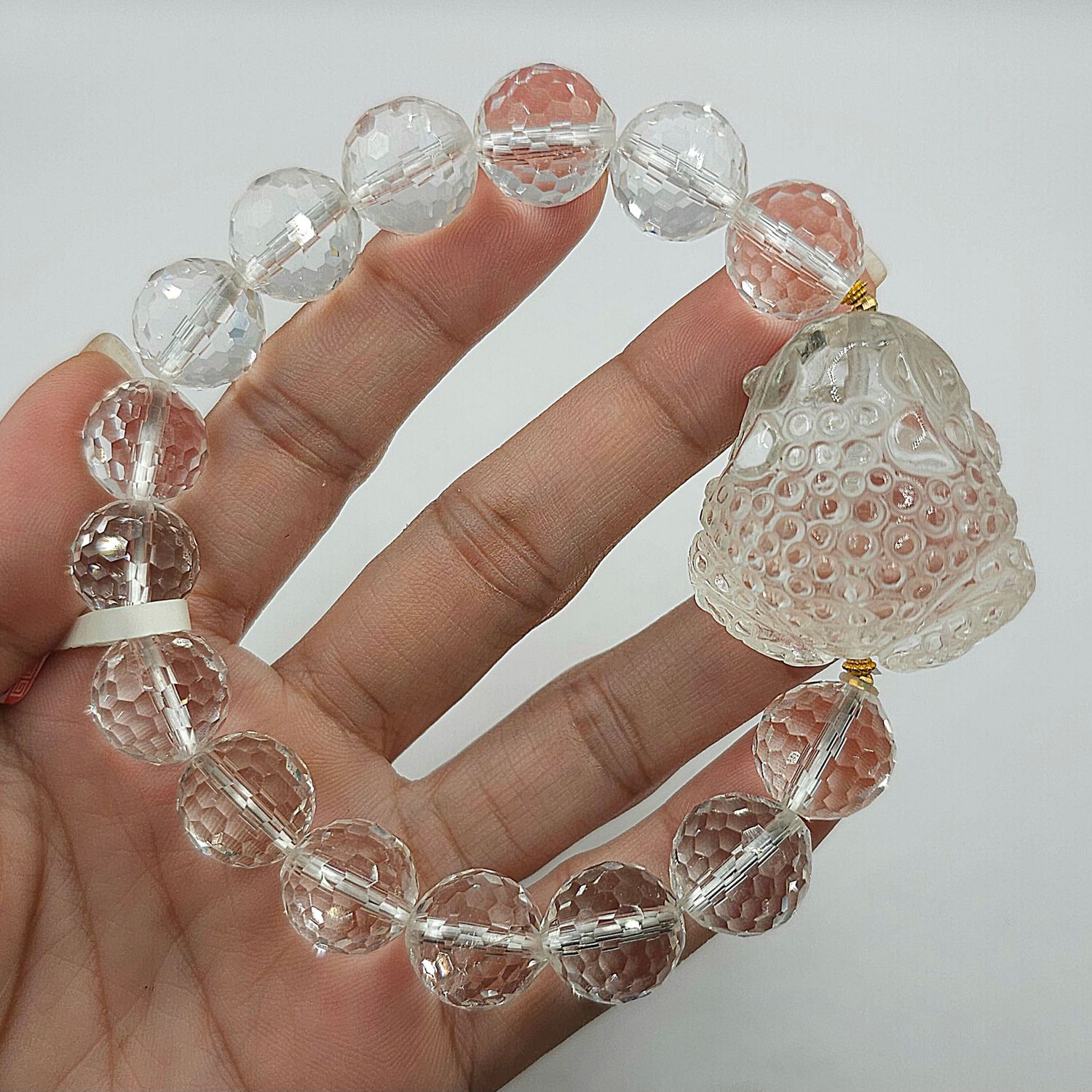 Natural Clear Quartz with Toad 18K