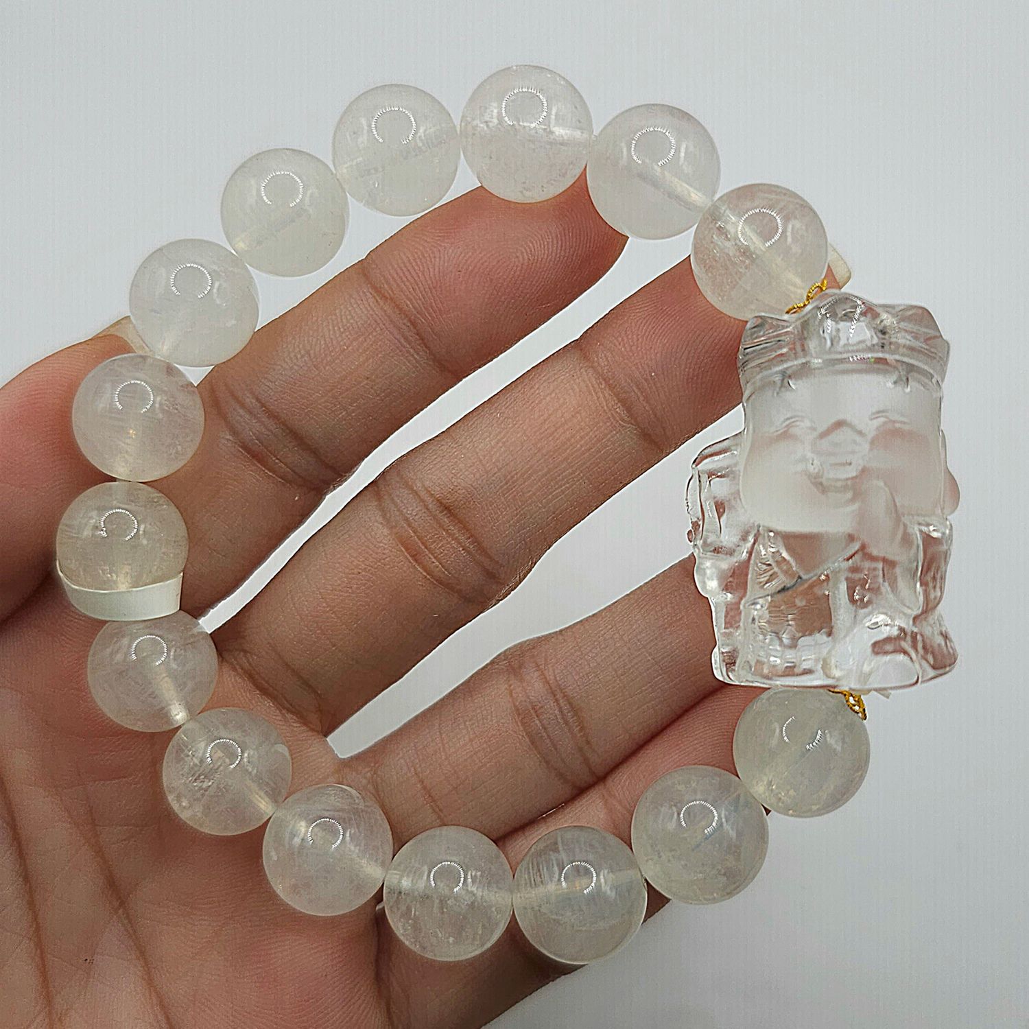 Natural Blue Needle x Clear Quartz Journey to the West - 18K