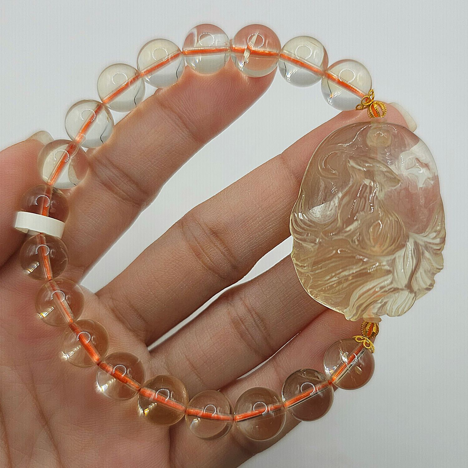 Natural Citrine with 9 Tail Fox 18K