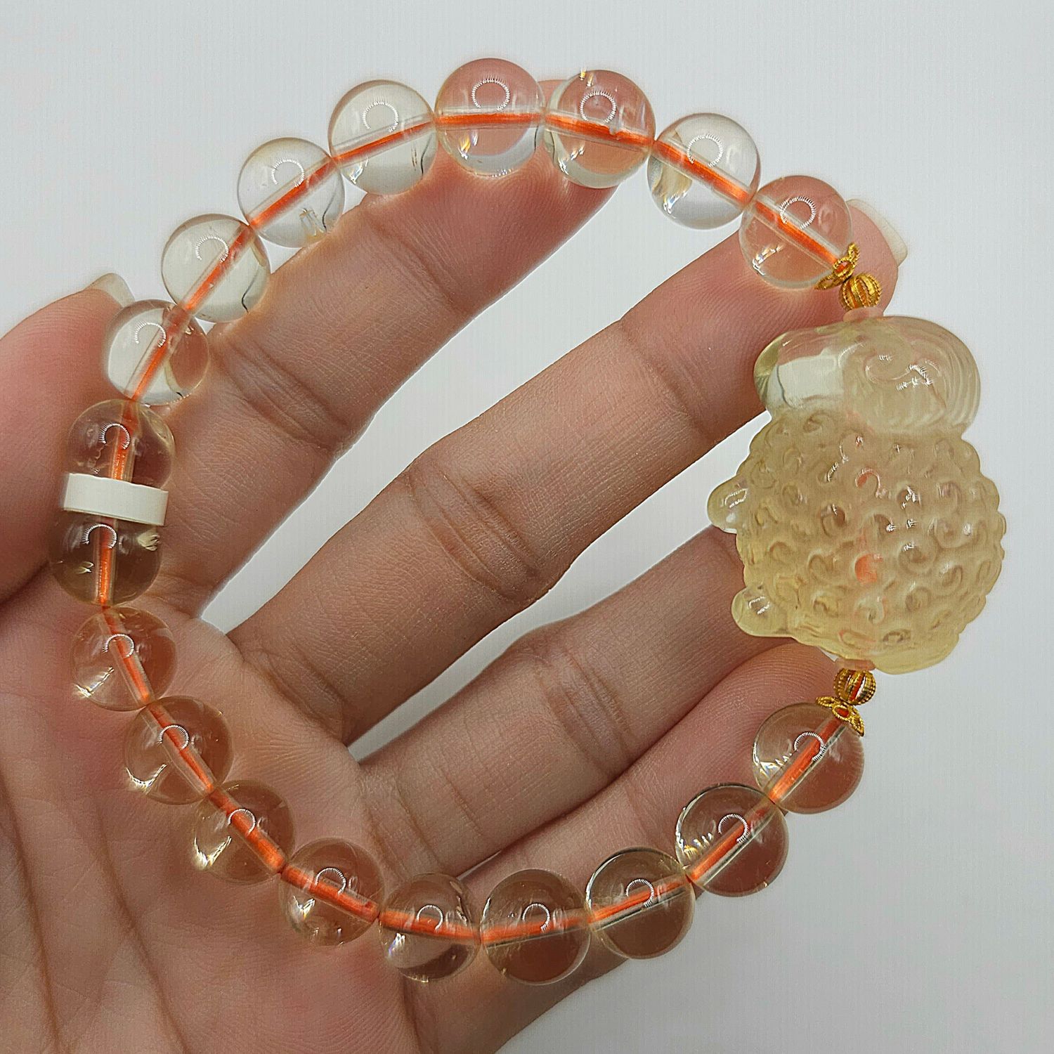 Natural Citrine with Sheep 18K
