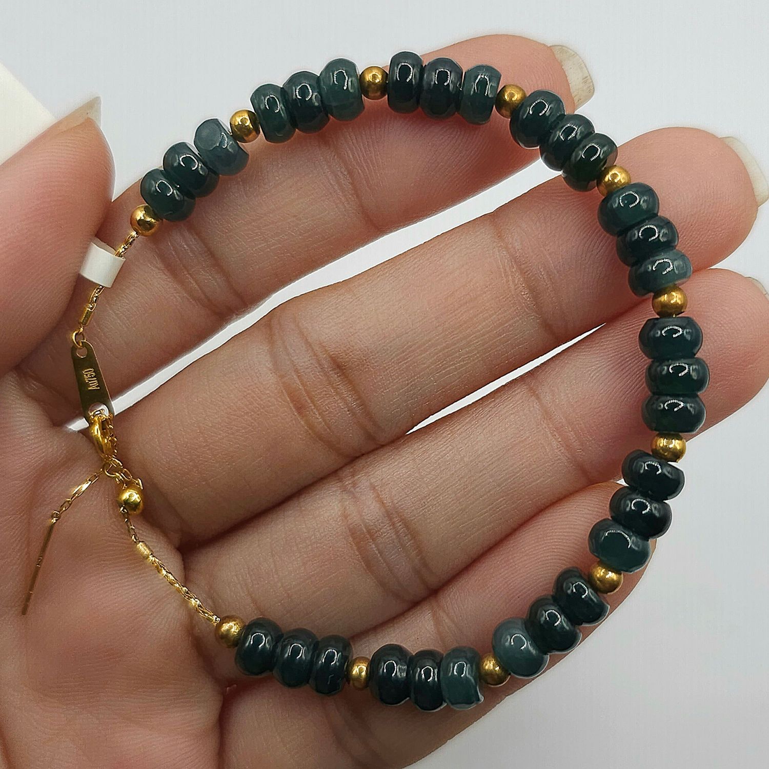 Natural Blue Water Jade 18K