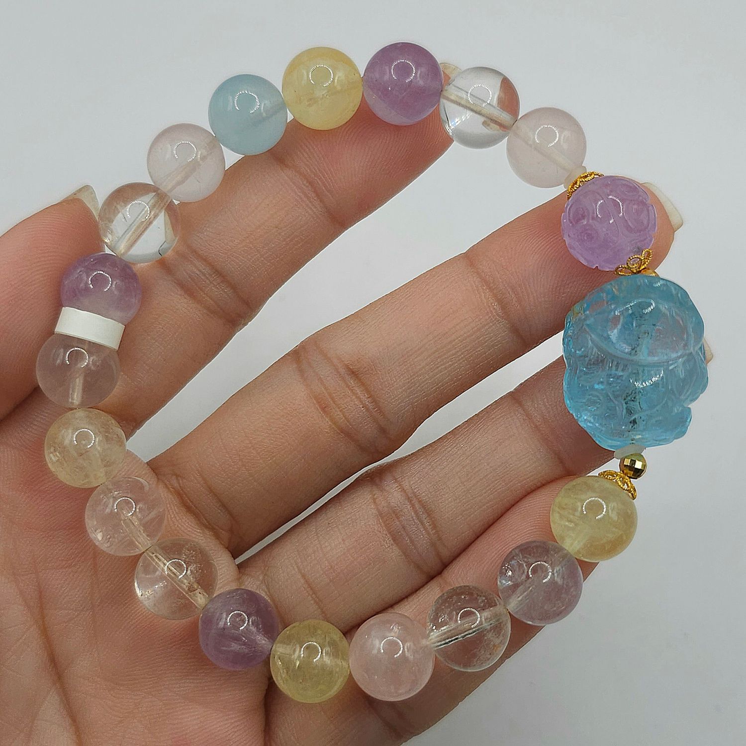 Natural Duo Bao with Dragon Pixiu 18K