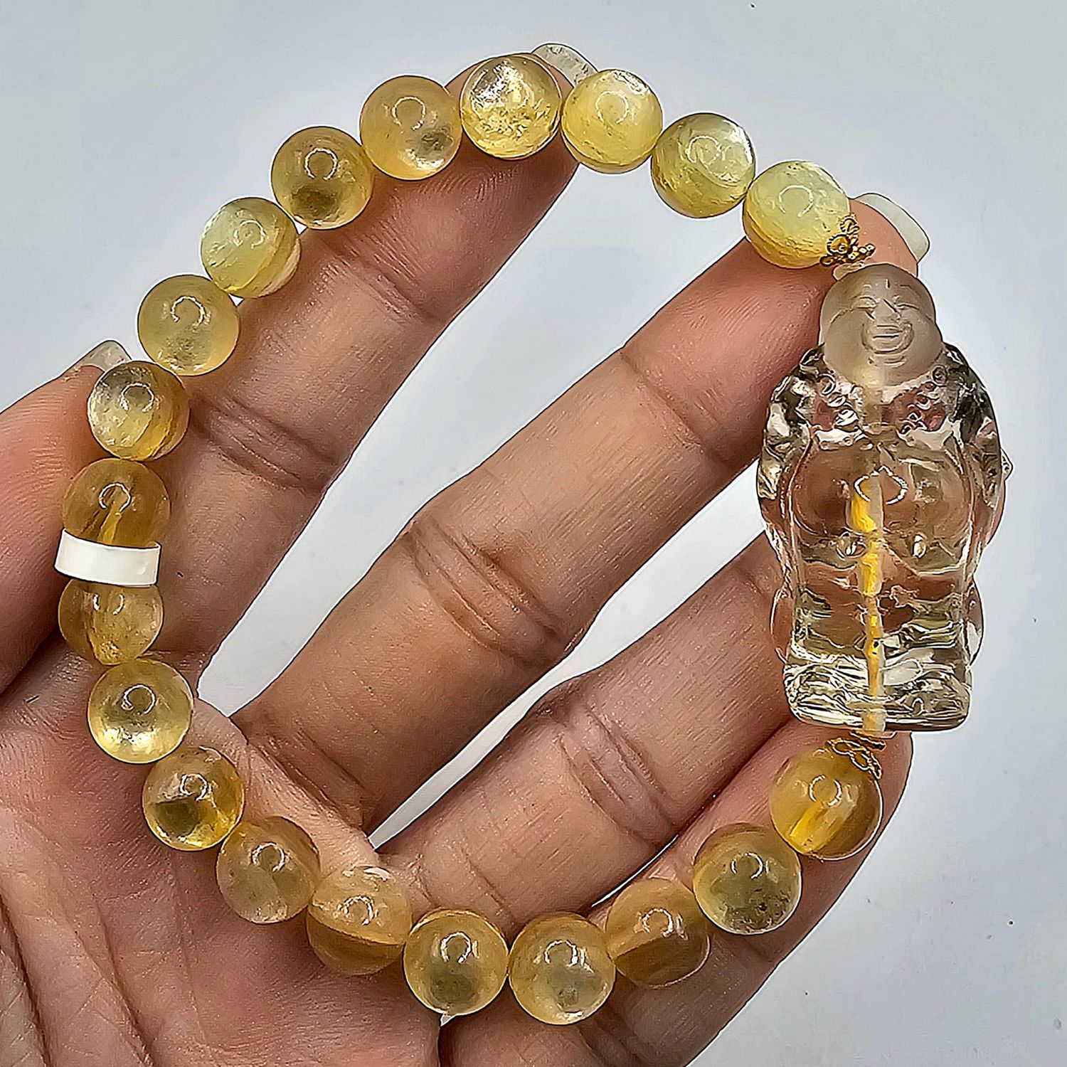 Natural Golden Mica x Citrine Buddha 18K