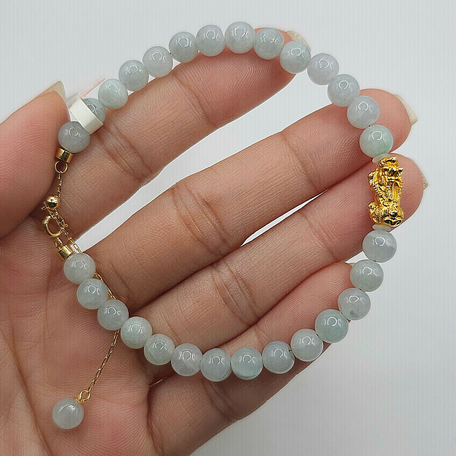 Natural Burma Ice Jade with Pixiu 18K