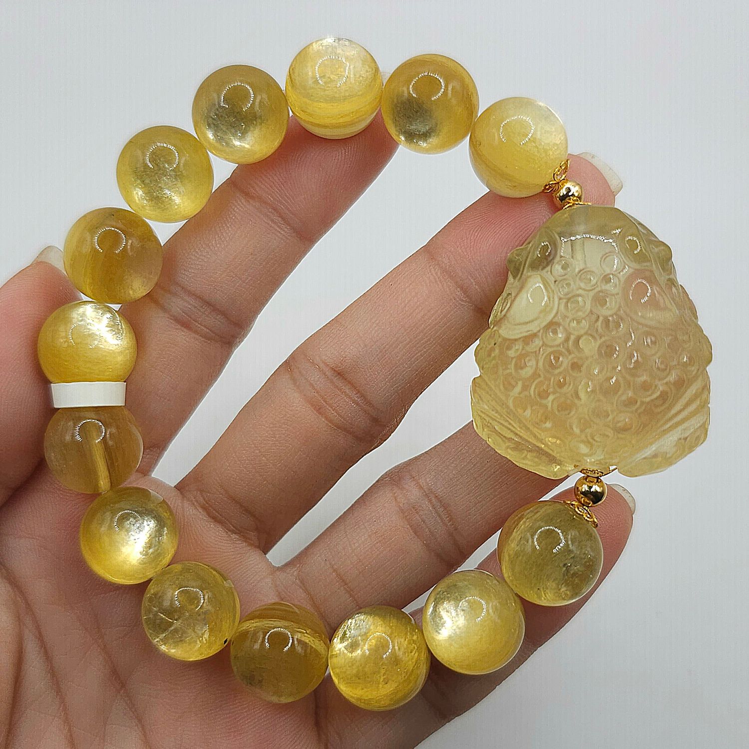 Natural Golden Mica x Citrine Toad 18K