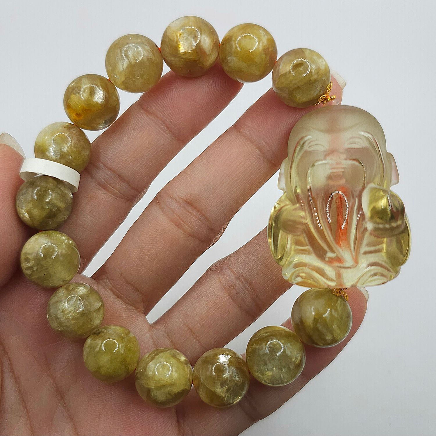 Natural Golden Mica x Citrine Fu Lu Shou - 18K
