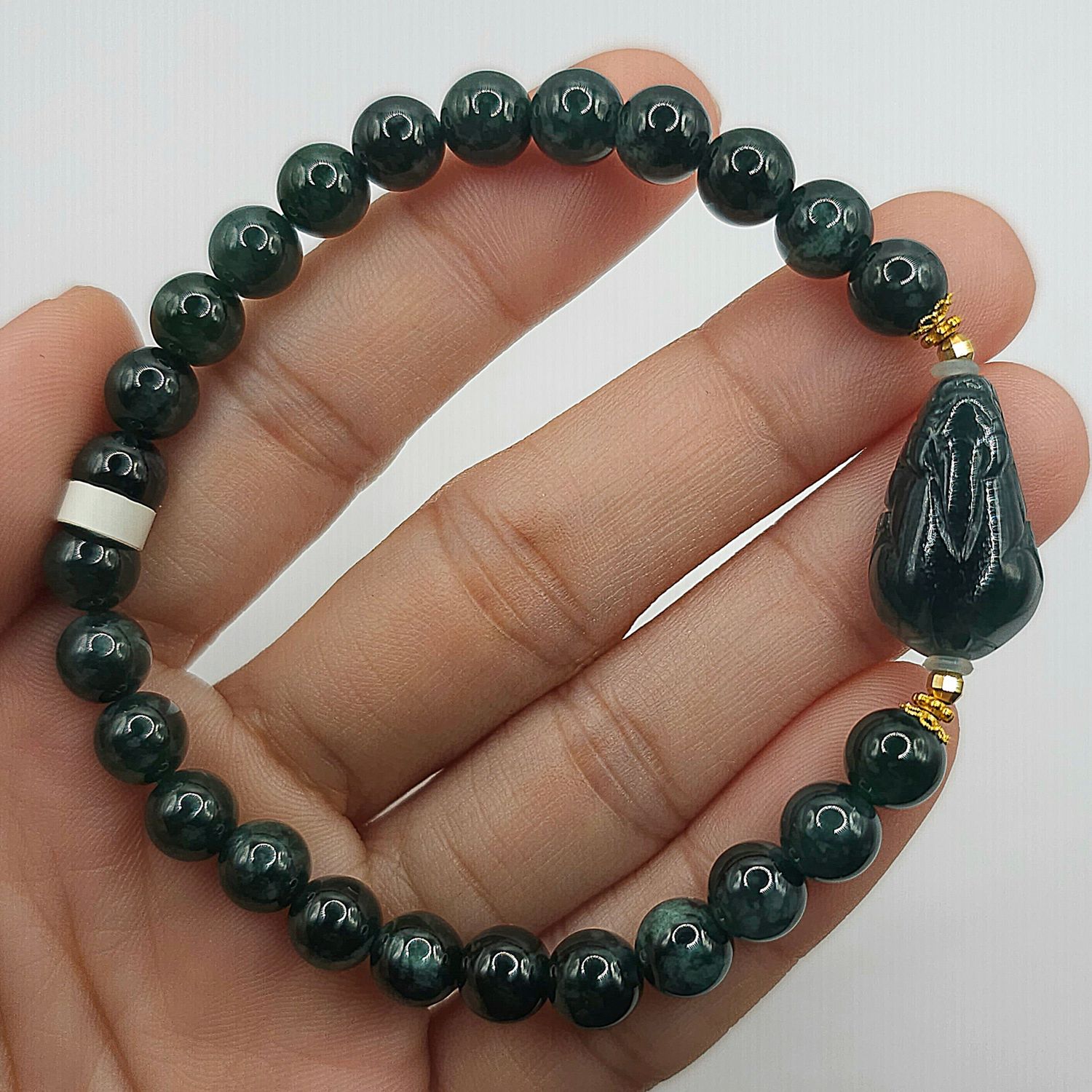 Natural Blue Water with Pixiu 18K
