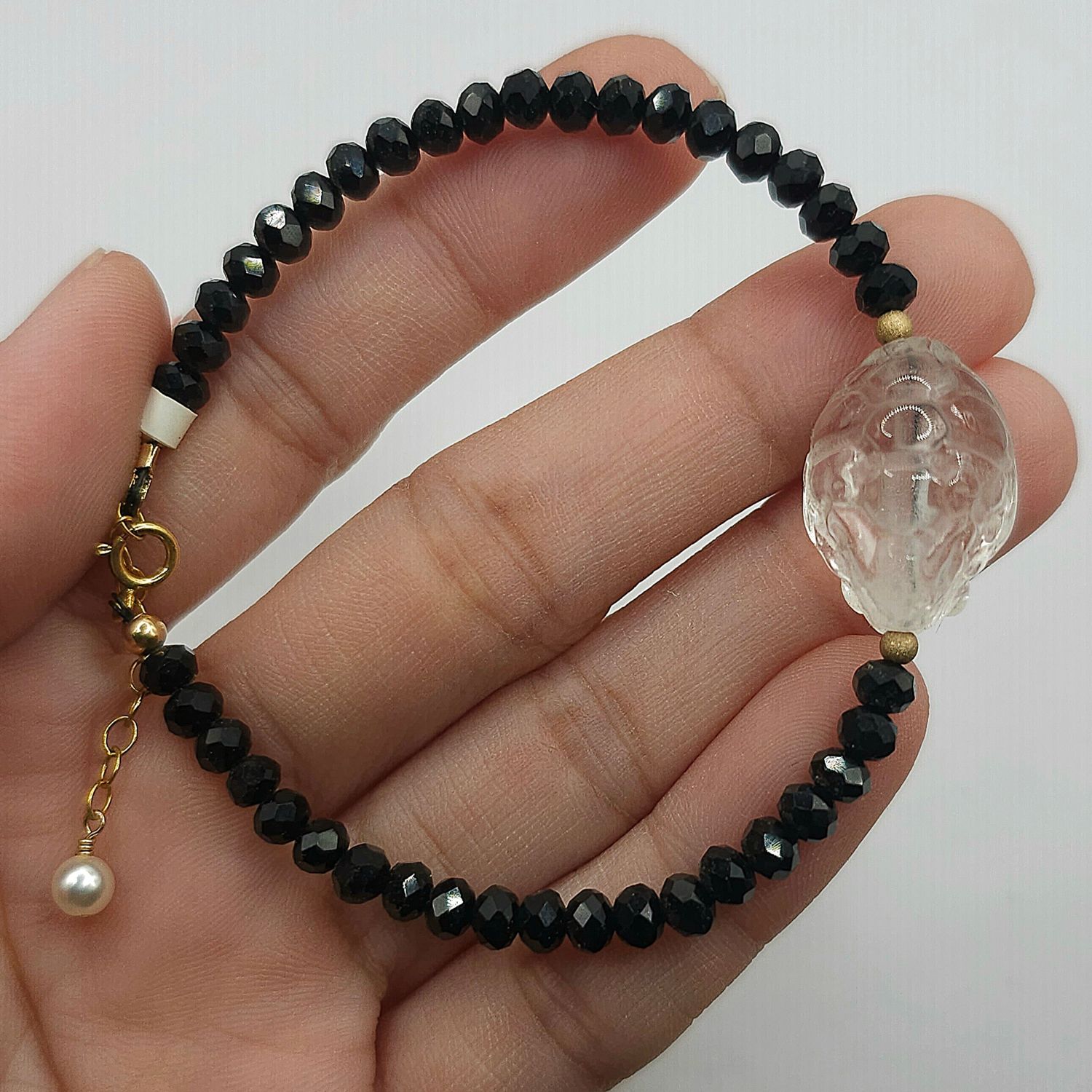 Natural Spinel x Clear Quartz Dragon