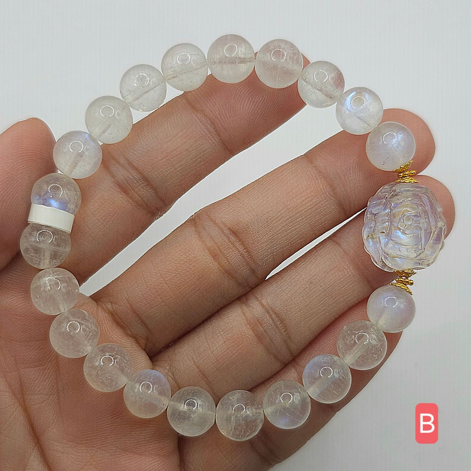 Natural Blue Moonstone - 18k
