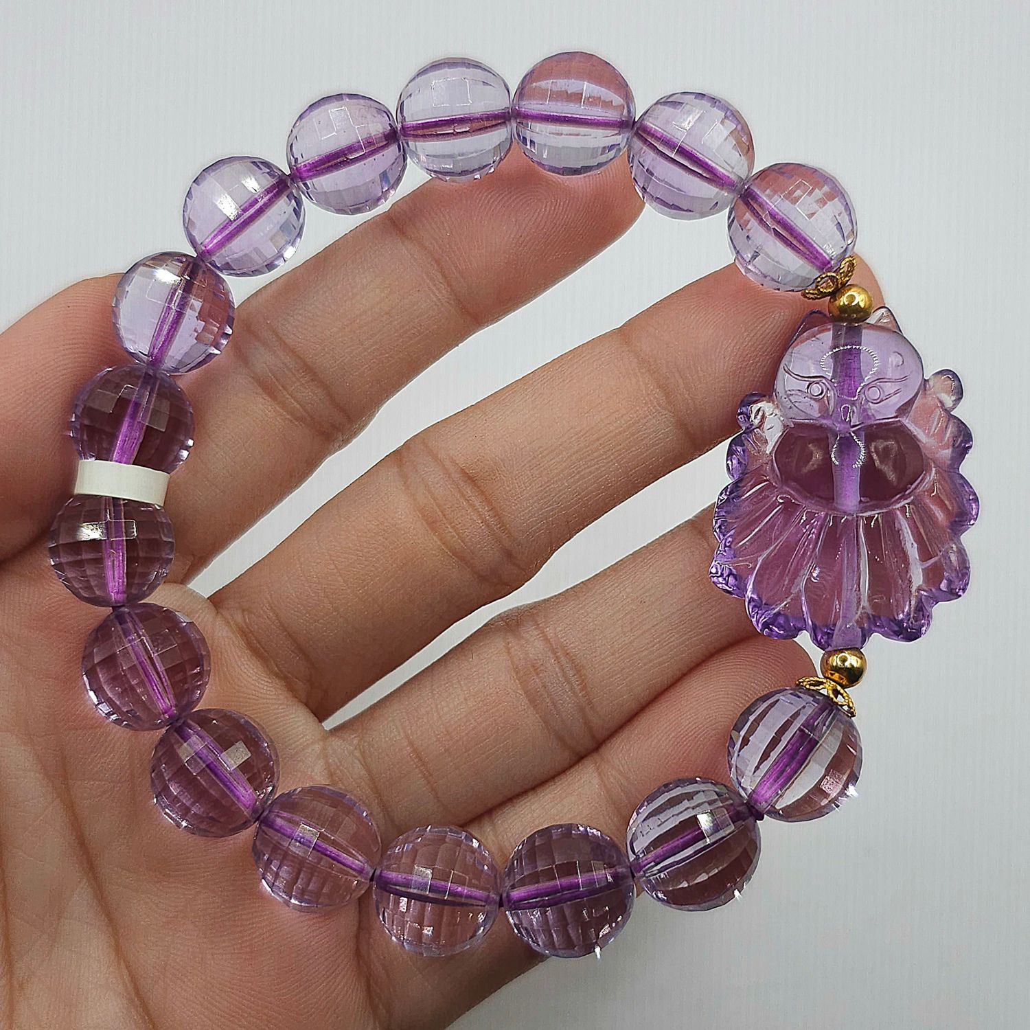 Natural Amethyst with 9 Tail Fox - 18K