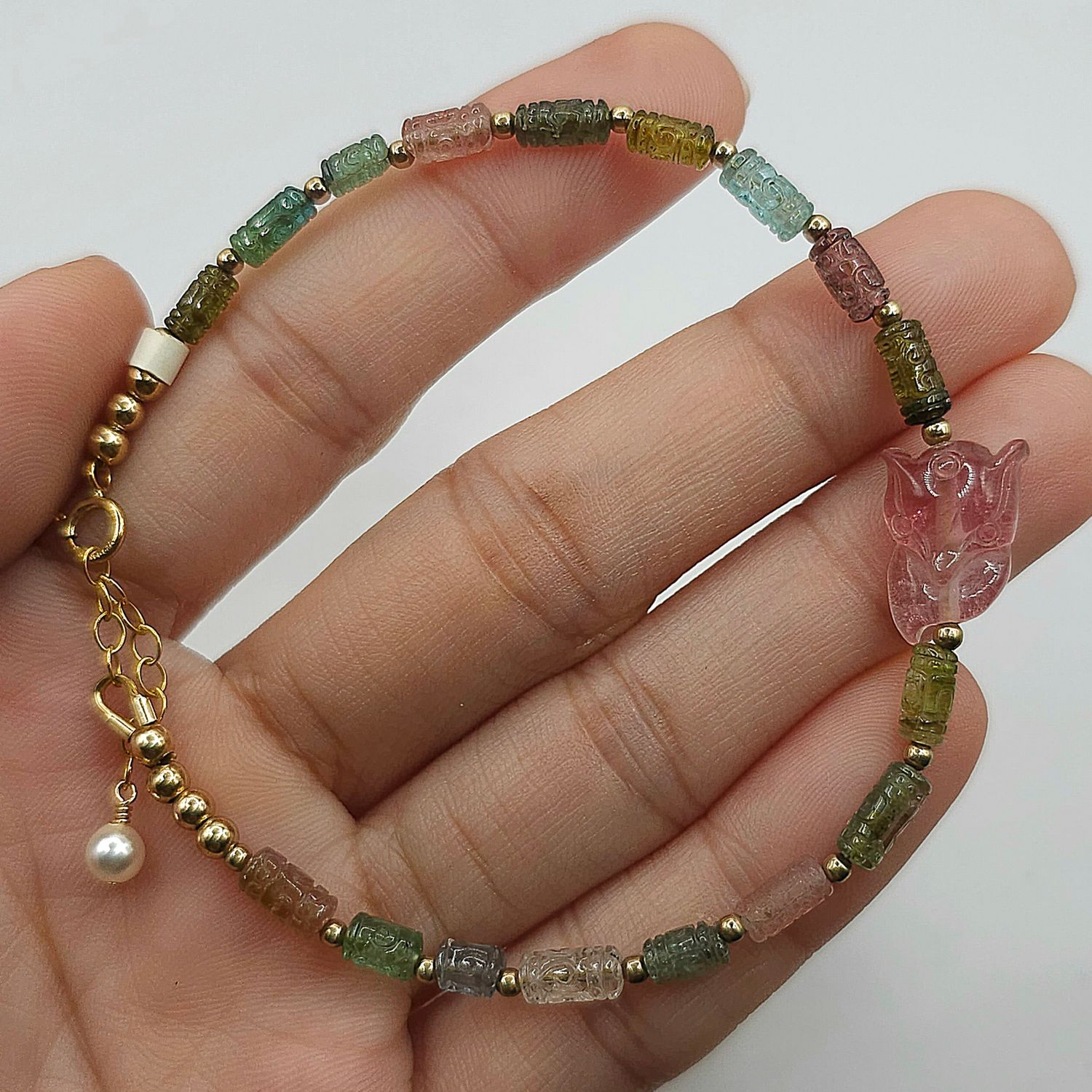 Natural Tourmaline Lucky Turn with 9 Tail Fox