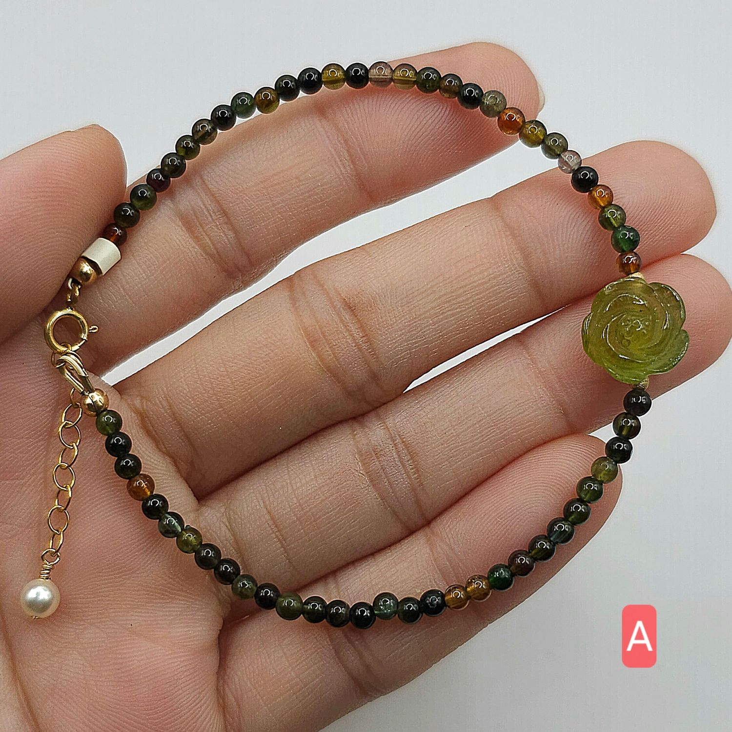 Natural Tourmaline with Rose
