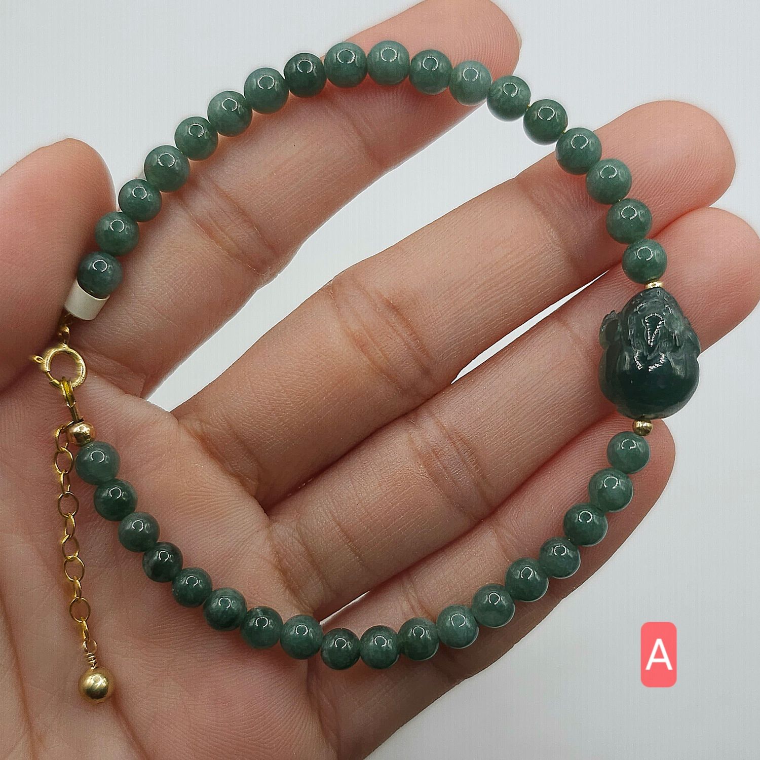Natural Blue Water Jade with Dragon Pixiu