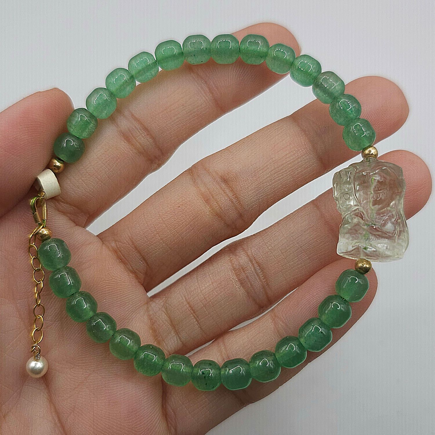 Natural Aventurine with Zakiram God of Wealth