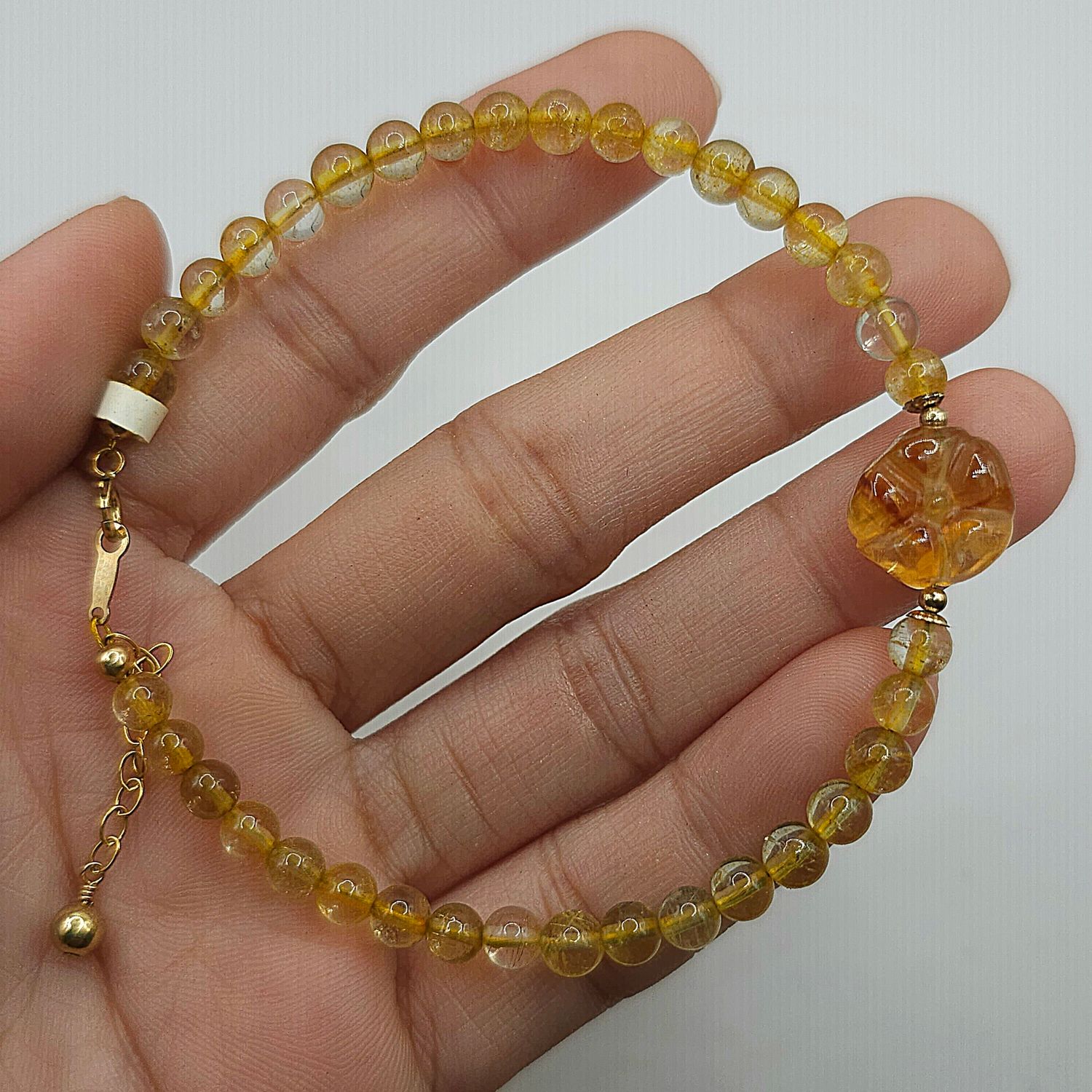 Natural Tower Citrine with Flower