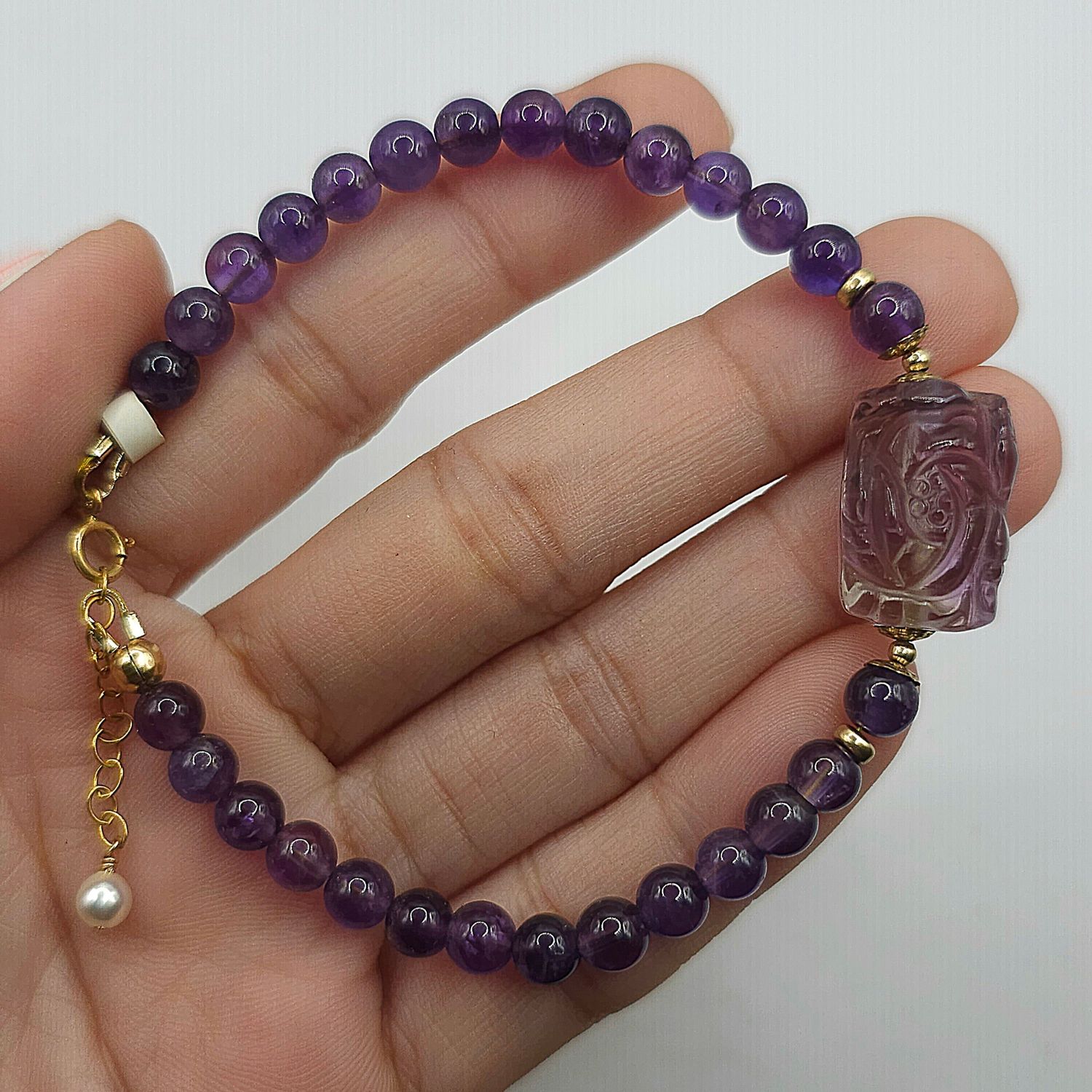 Natural Amethyst with Flower