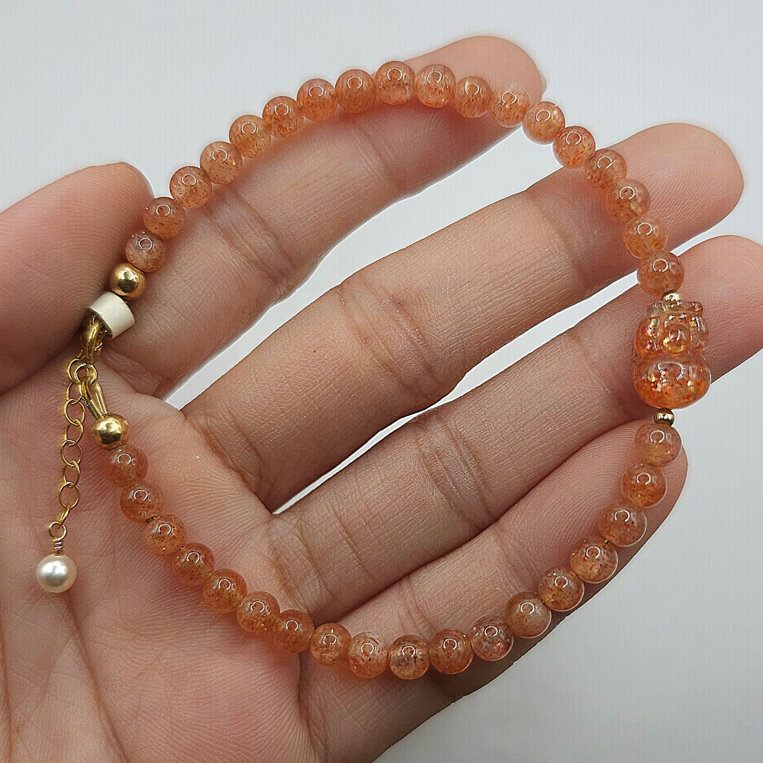 Natural Golden Sunstone with Pixiu