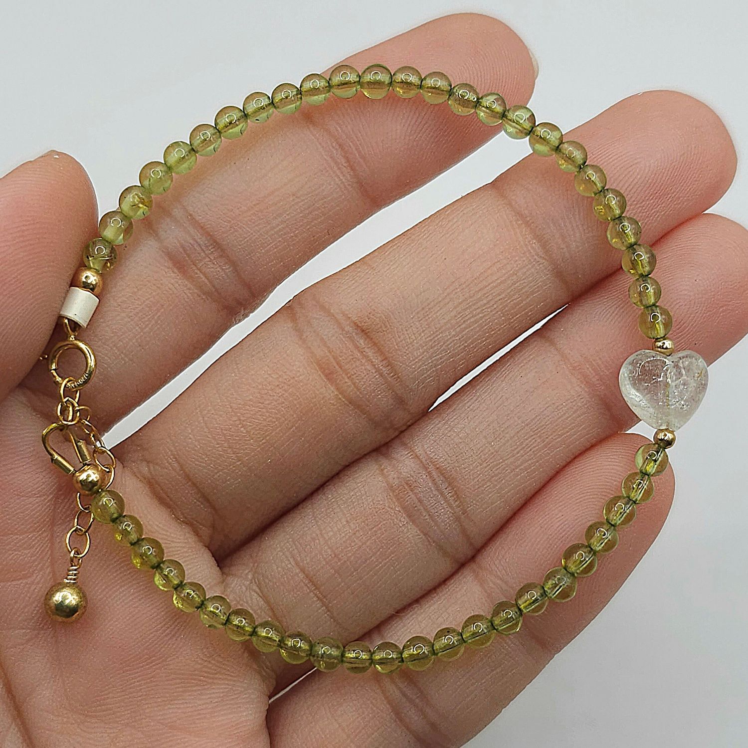 Natural Peridot x Topaz Heart