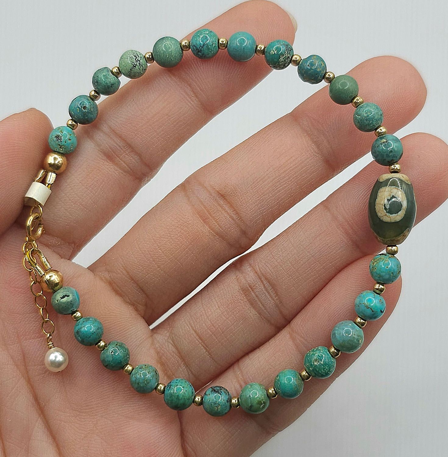 Natural Turquoise with DZI
