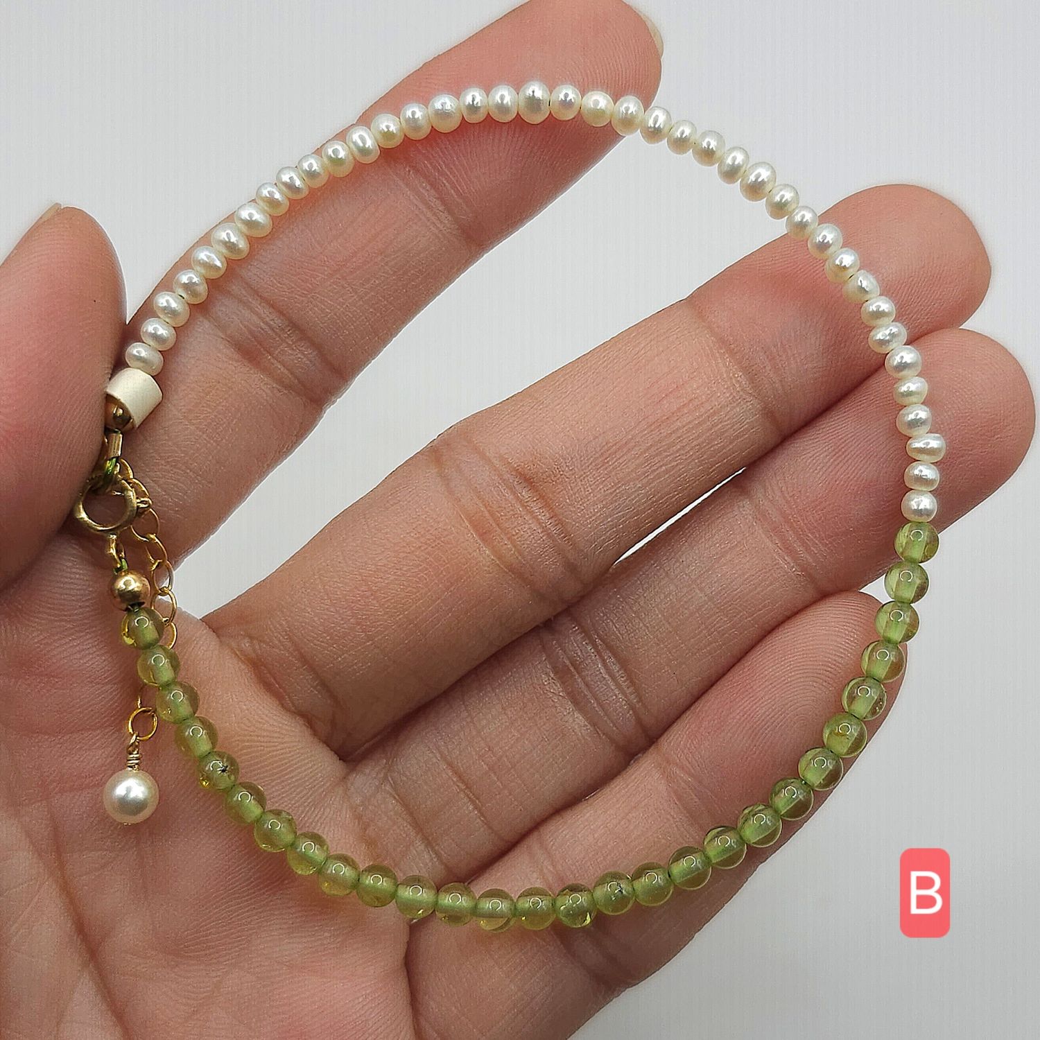 Natural Akoya Pearl x Peridot