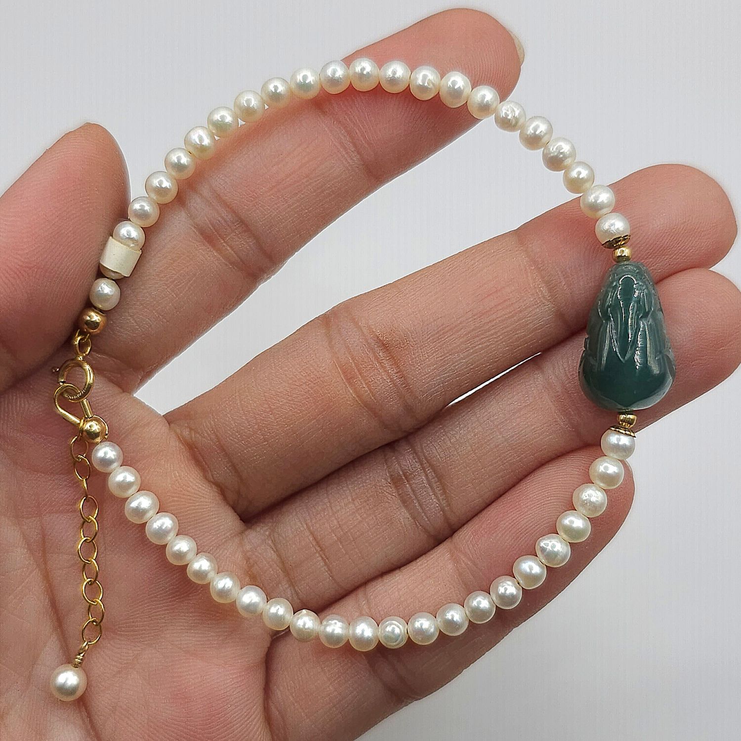 Natural Pearl x Blue Water Pixiu