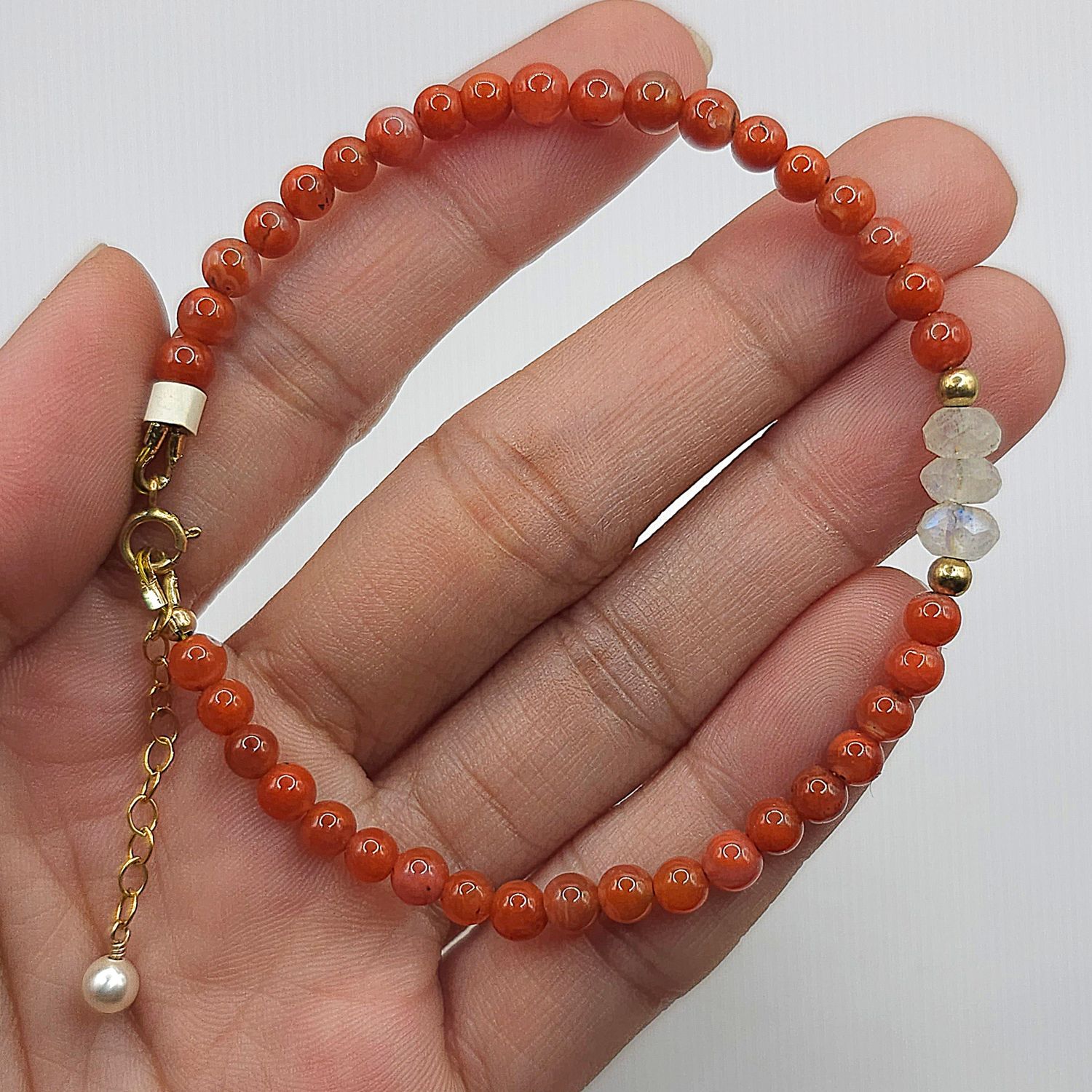 Natural Red Agate x Moonstone