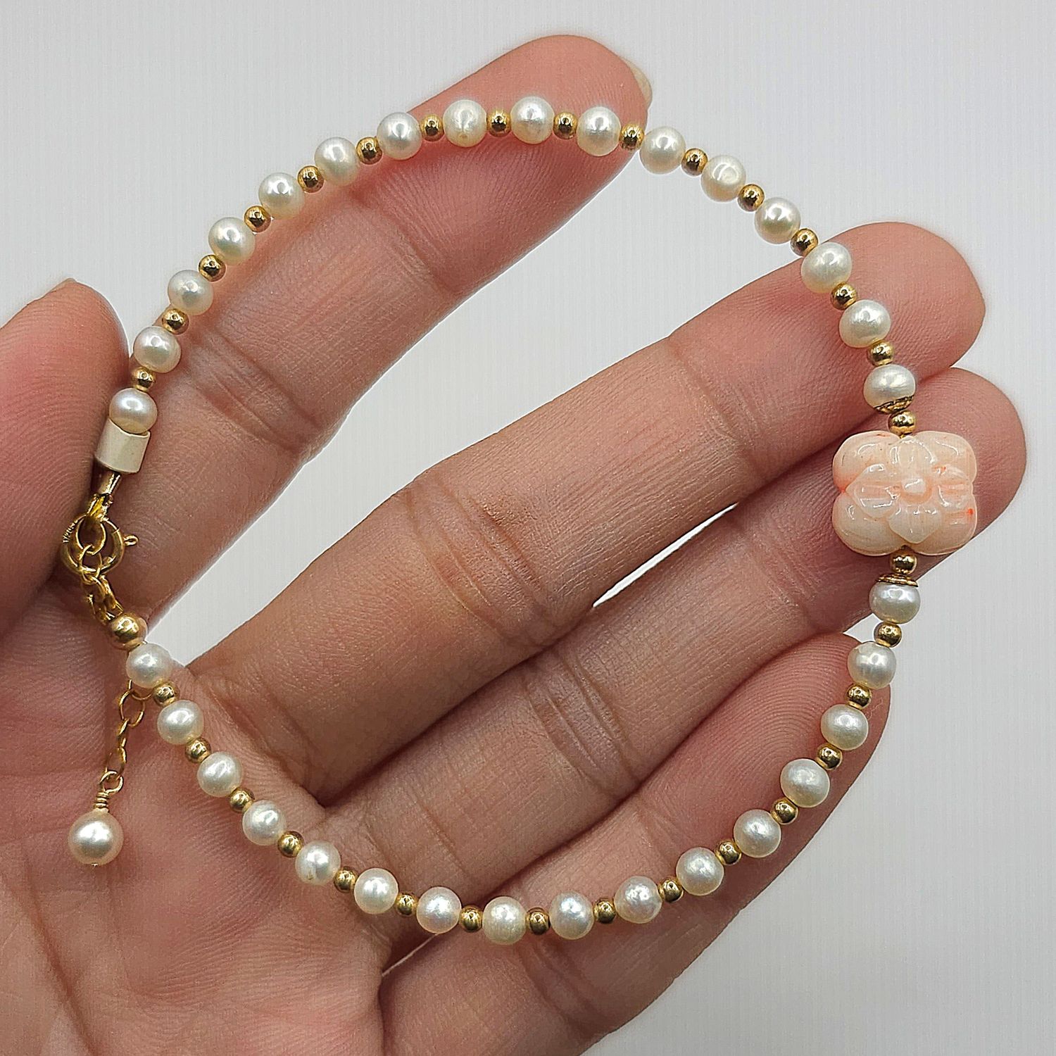 Natural Pearl x Coral Flower