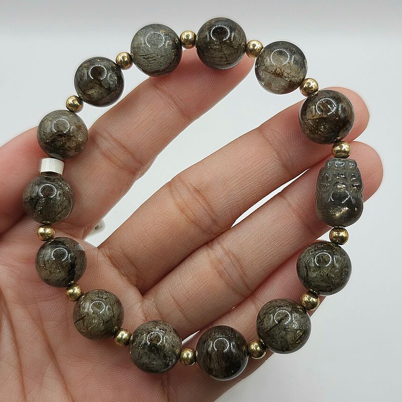Natural Black Golden Super 7 with Pixiu