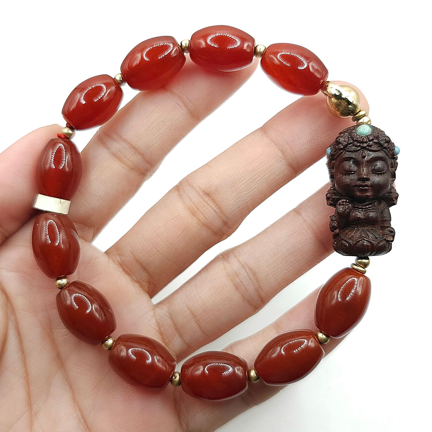 Natural Carnelian with Guanyin