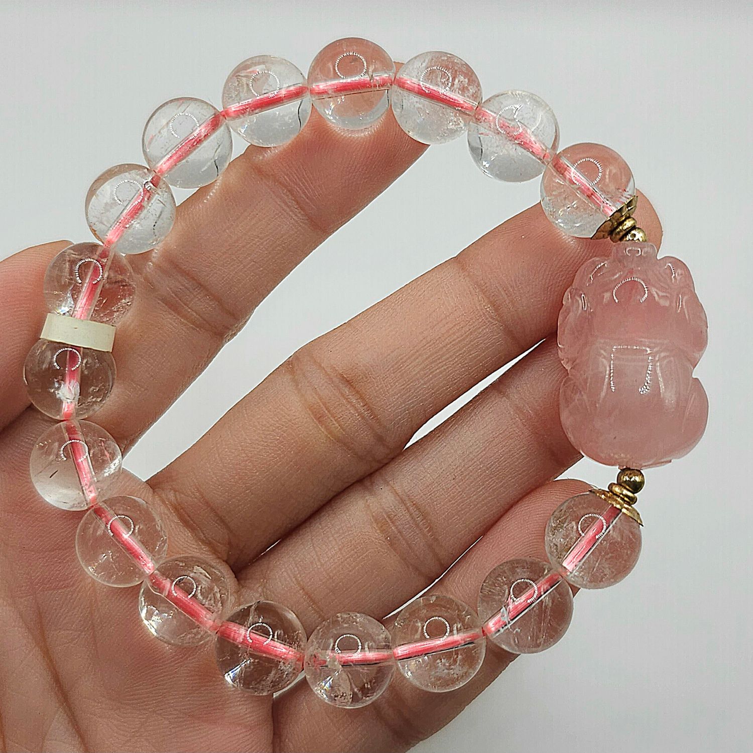 Natural Star Light Rose Quartz with Pig