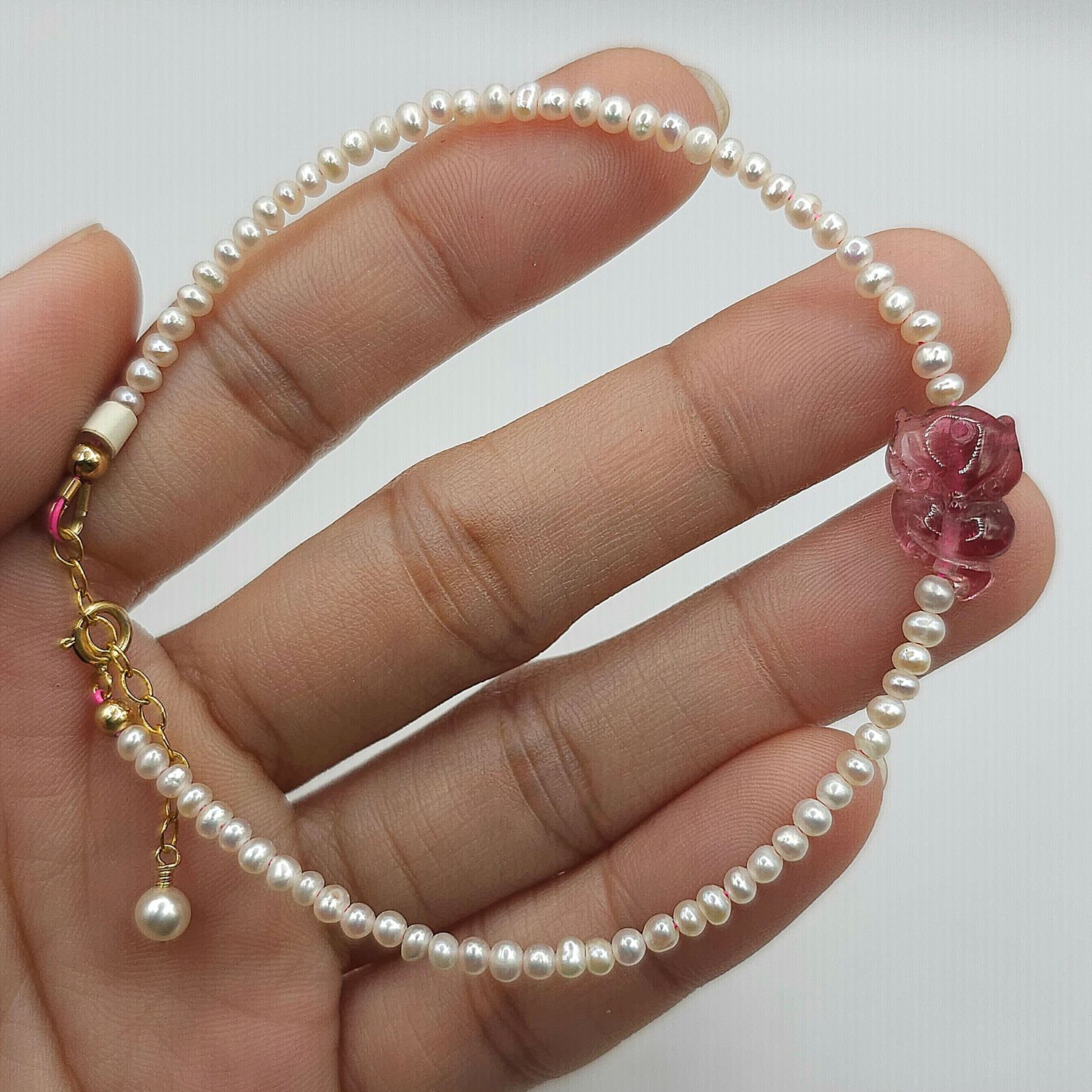 Natural Akoya Pearl x Tourmaline 9 Tail Fox