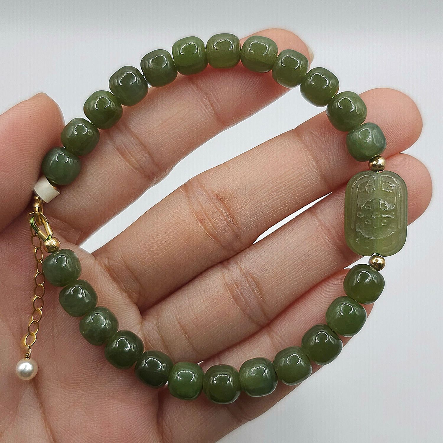 Natural Hetian Jade with Goodluck