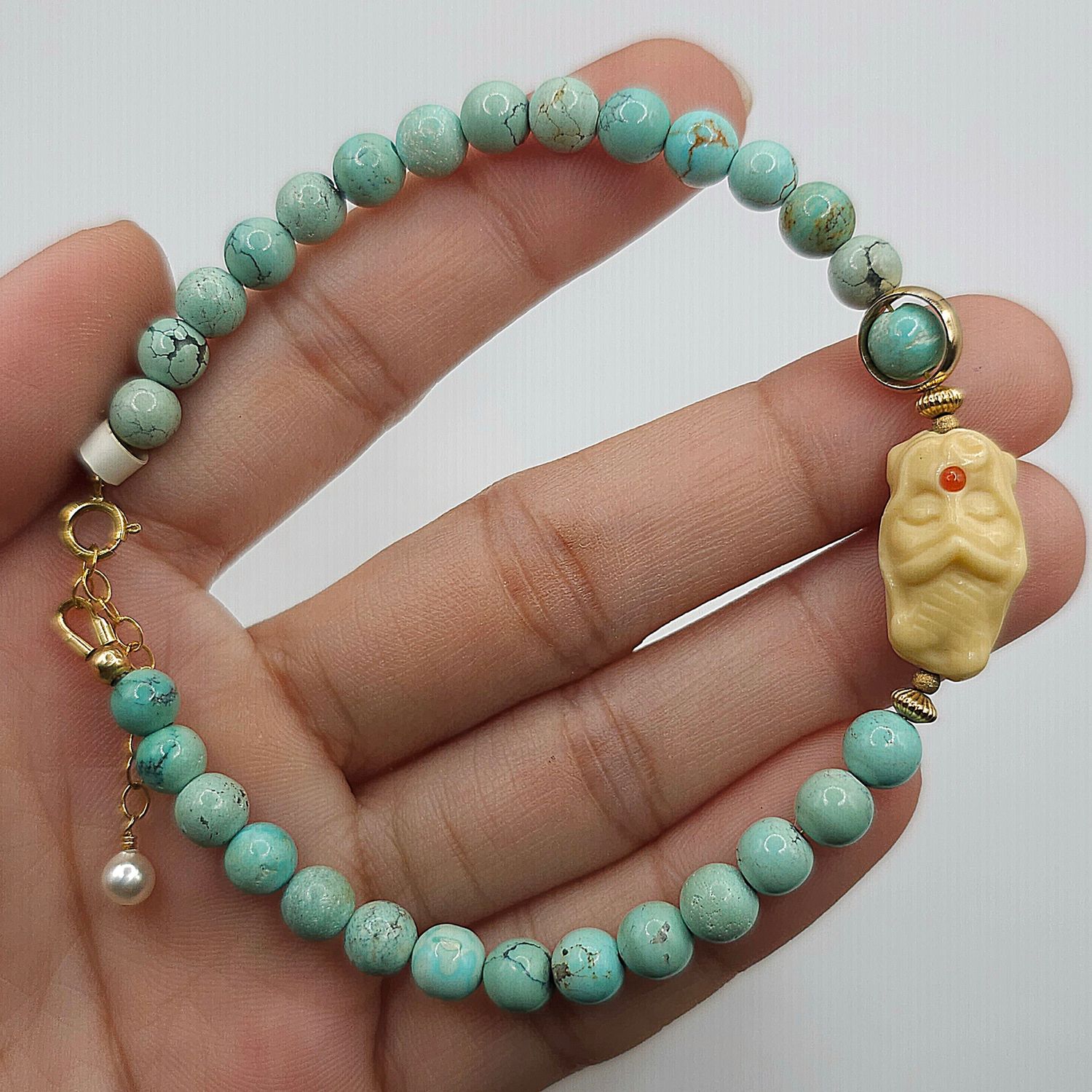 Natural Turquoise with Ivory Mermaid