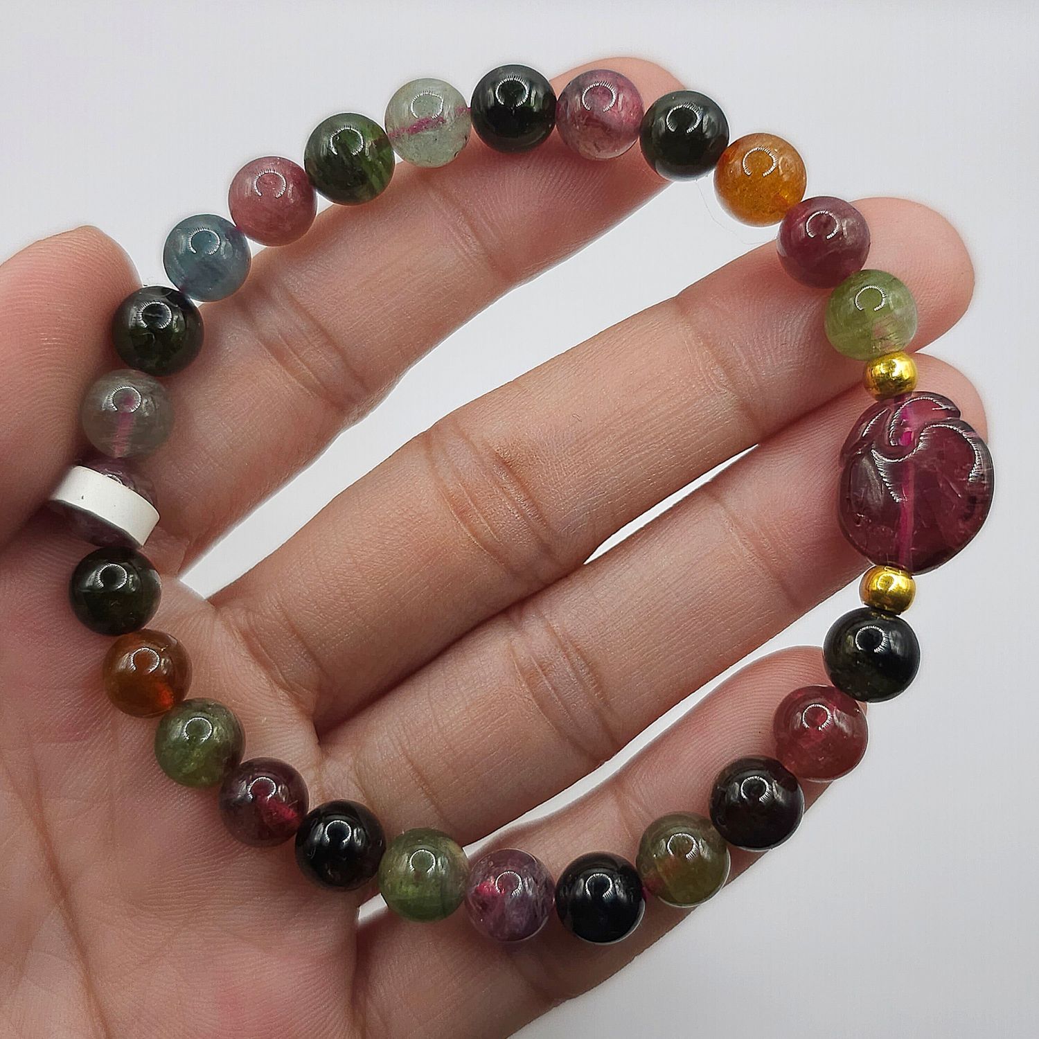 Natural Candy Tourmaline with Ruyi - 24K