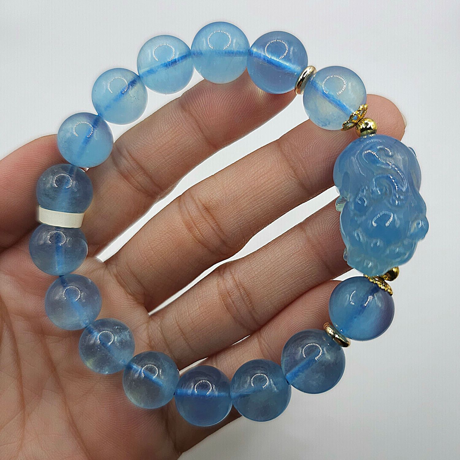 Natural Aquamarine with Dragon Pixiu