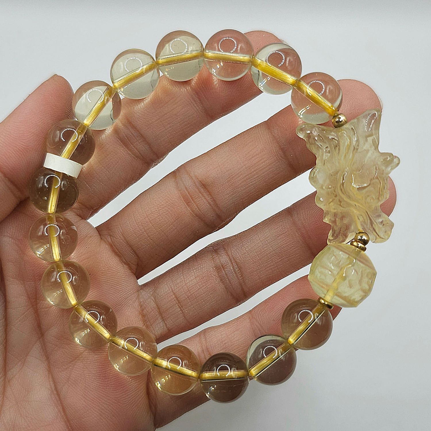 Natural Citrine with Dragon &amp; Lucky Turn
