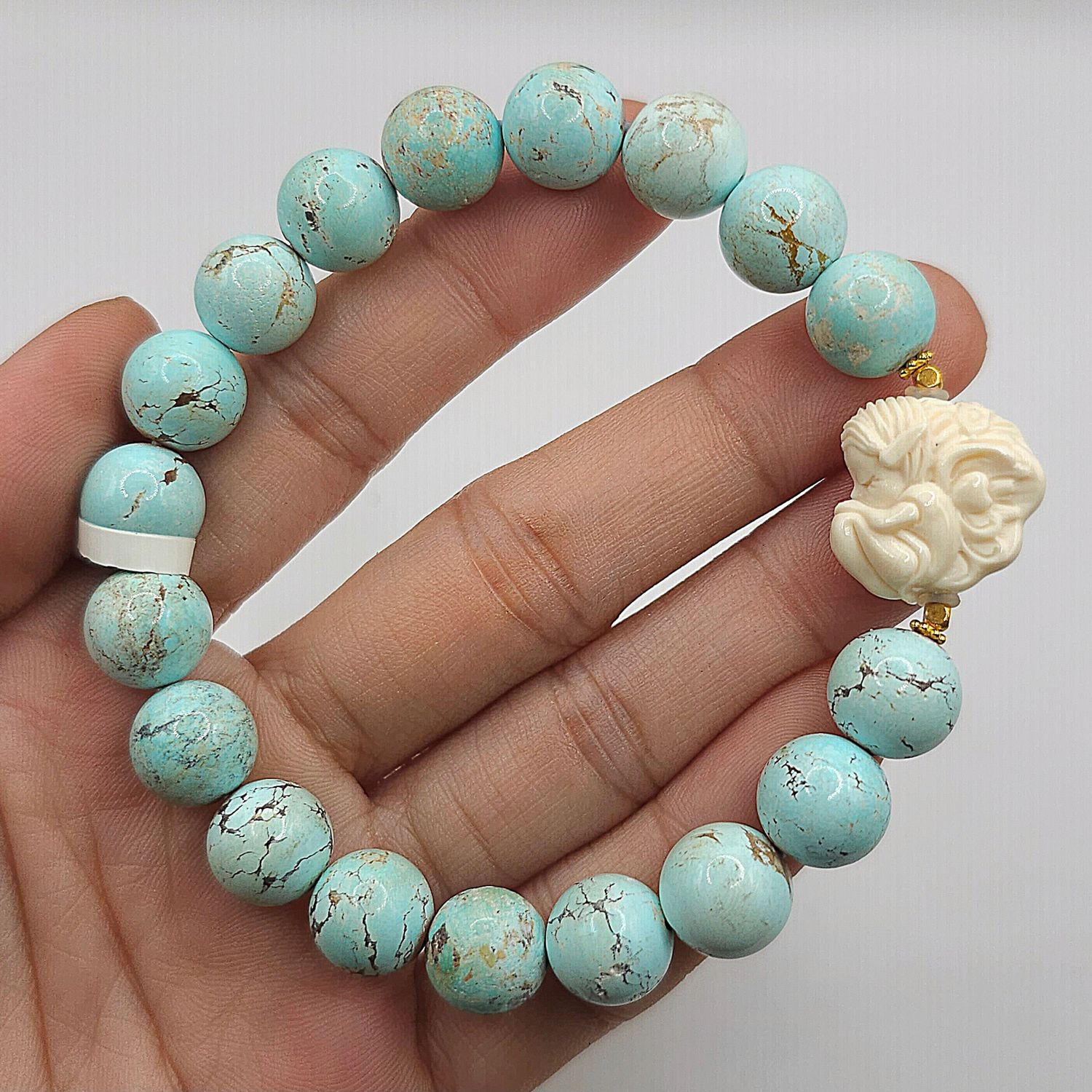 Natural Turquoise with Fairy - 18k