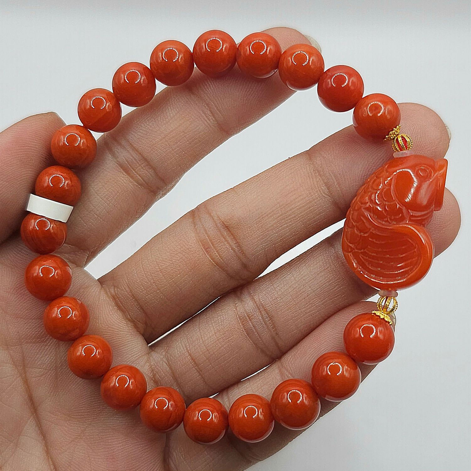 Natural Nanhong with Koi Fish - 18k